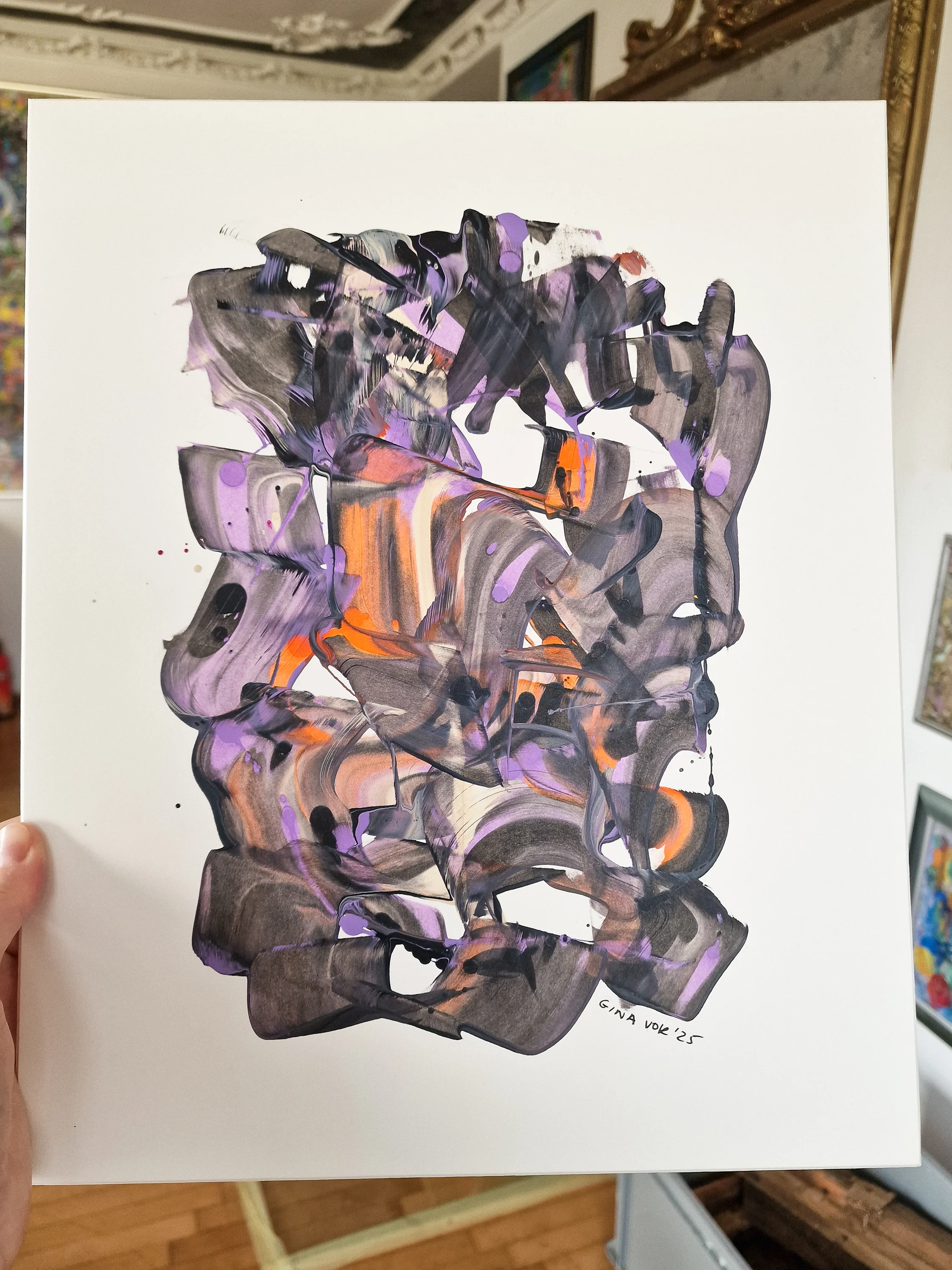 Abstract No. 91 | Painting on Cardboard - Image 4
