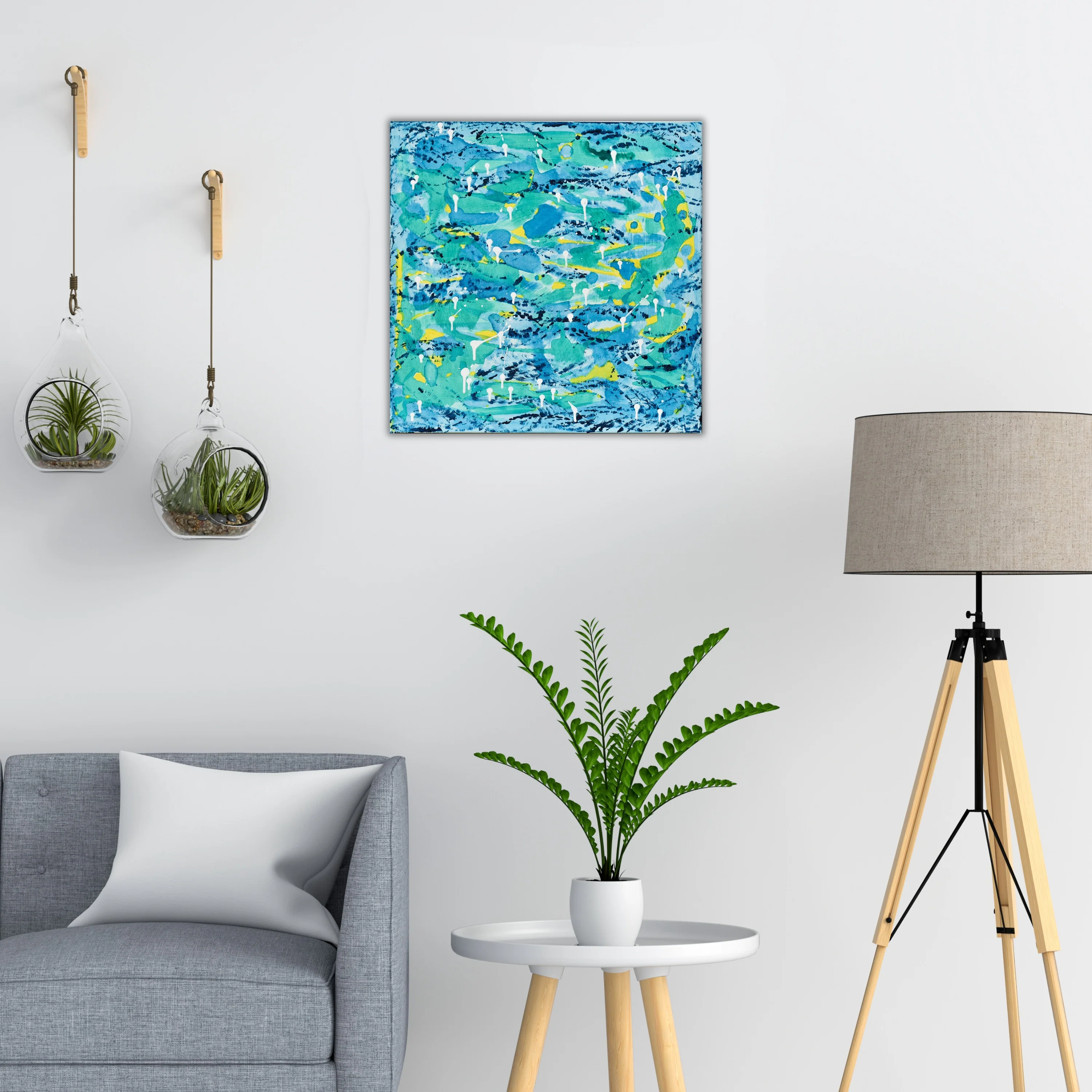 Abstract Painting | Aqua 4 - Image 3