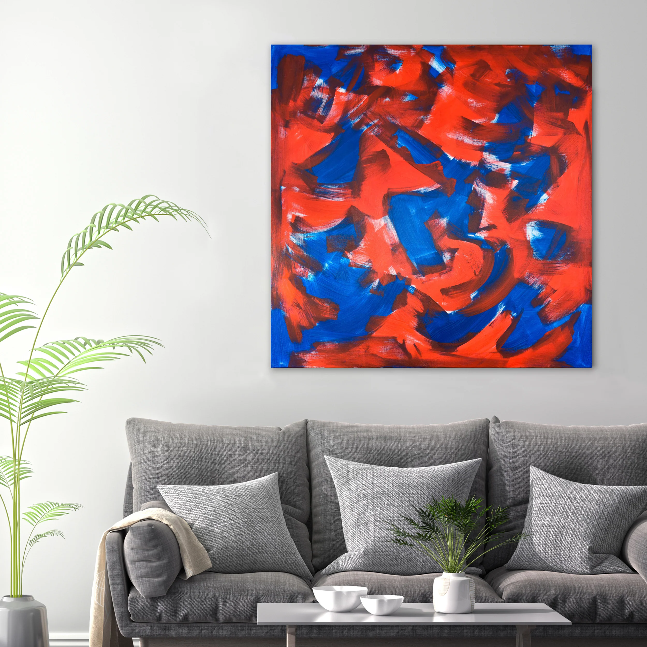 Abstract Painting | Blue And Red