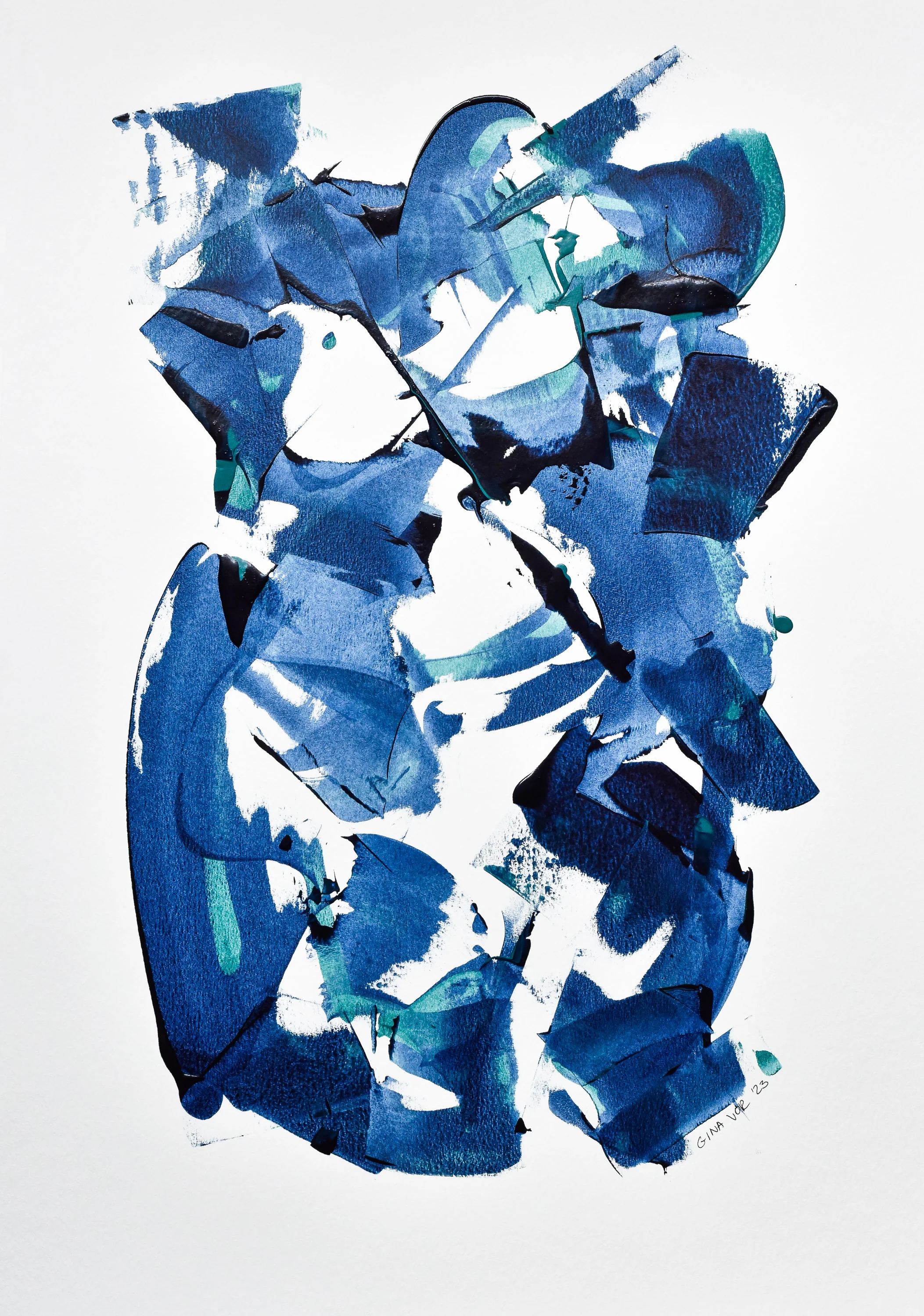 Painting on Paper | Prussian Blue 10 - Image 3