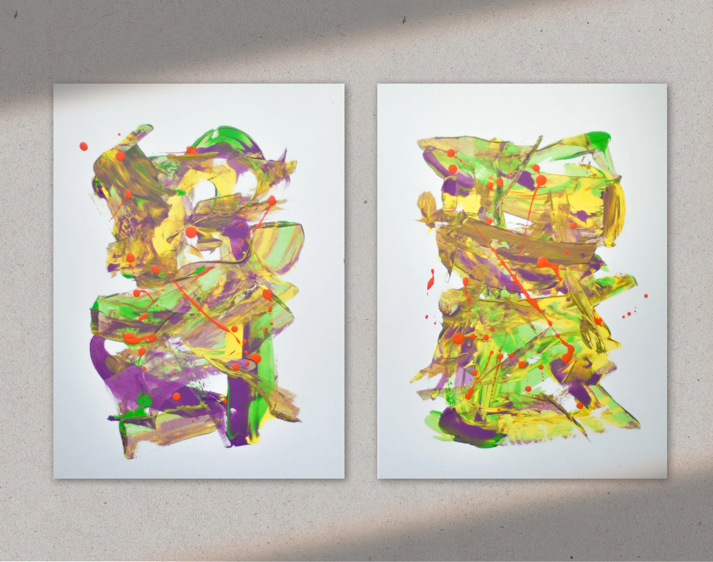 Abstract Twins | Paintings on Cardboard
