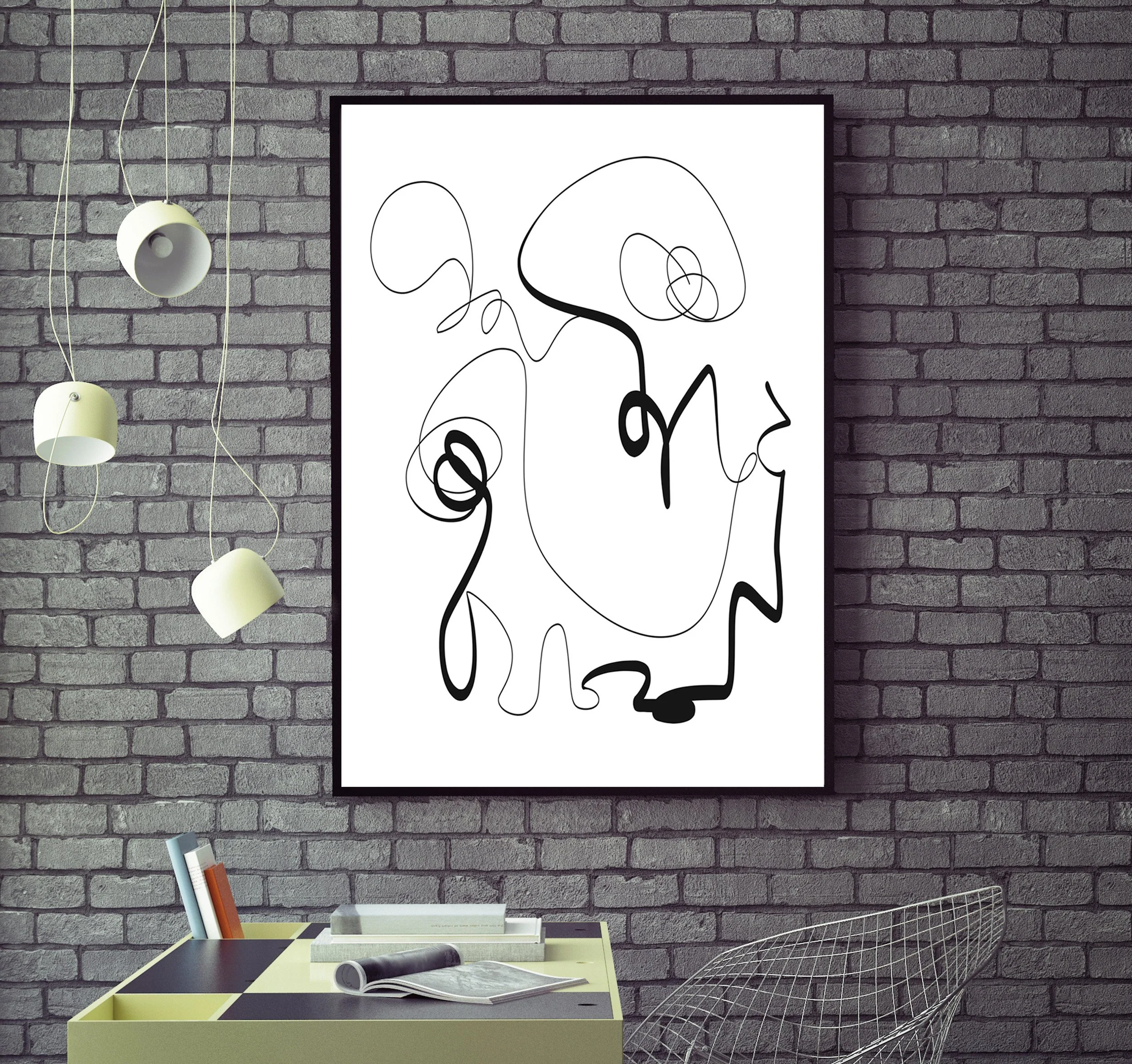 Painting Download | Black Line 1 - Image 3