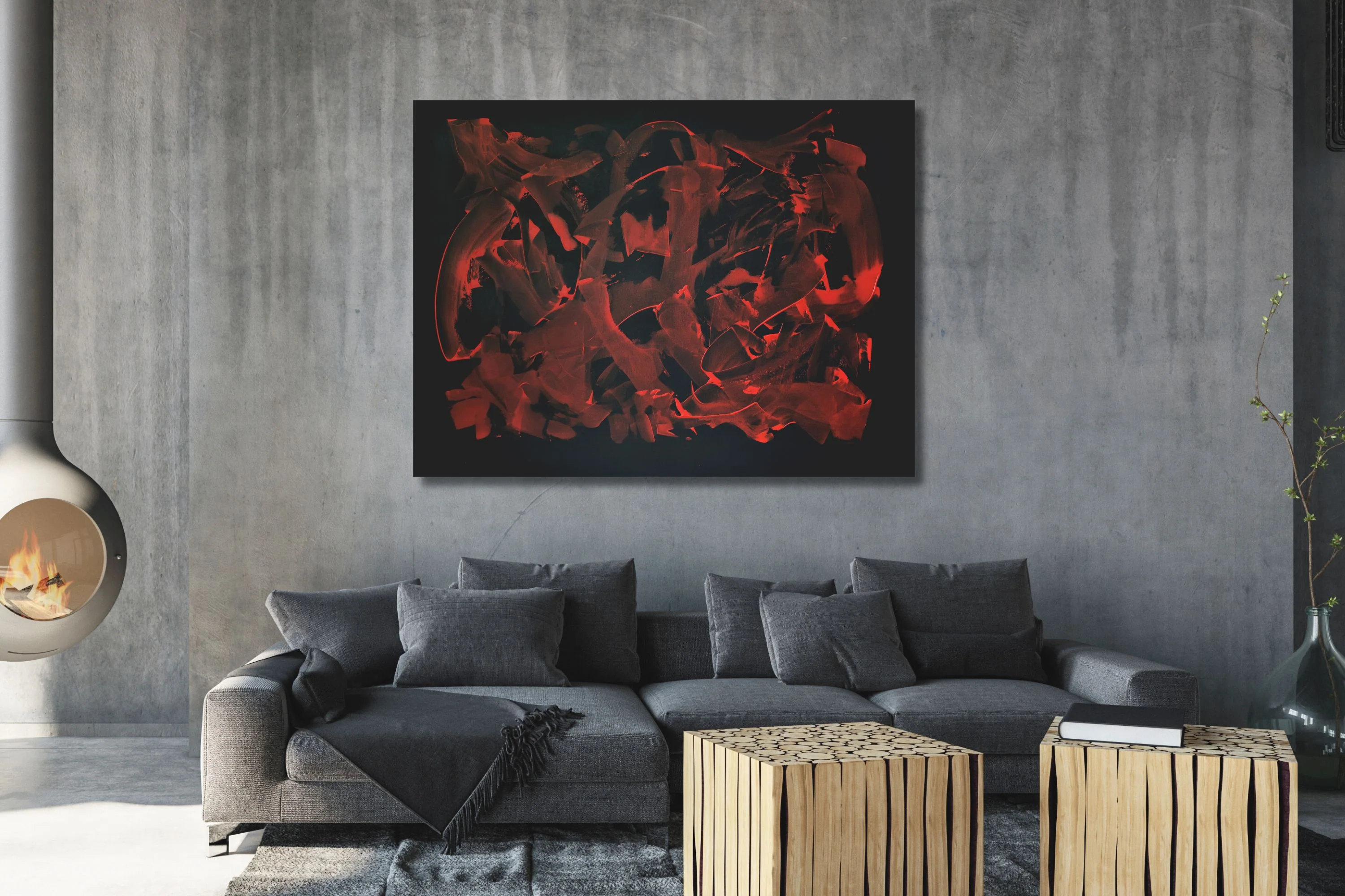 Black & Red 2 | Abstract Painting - Image 2