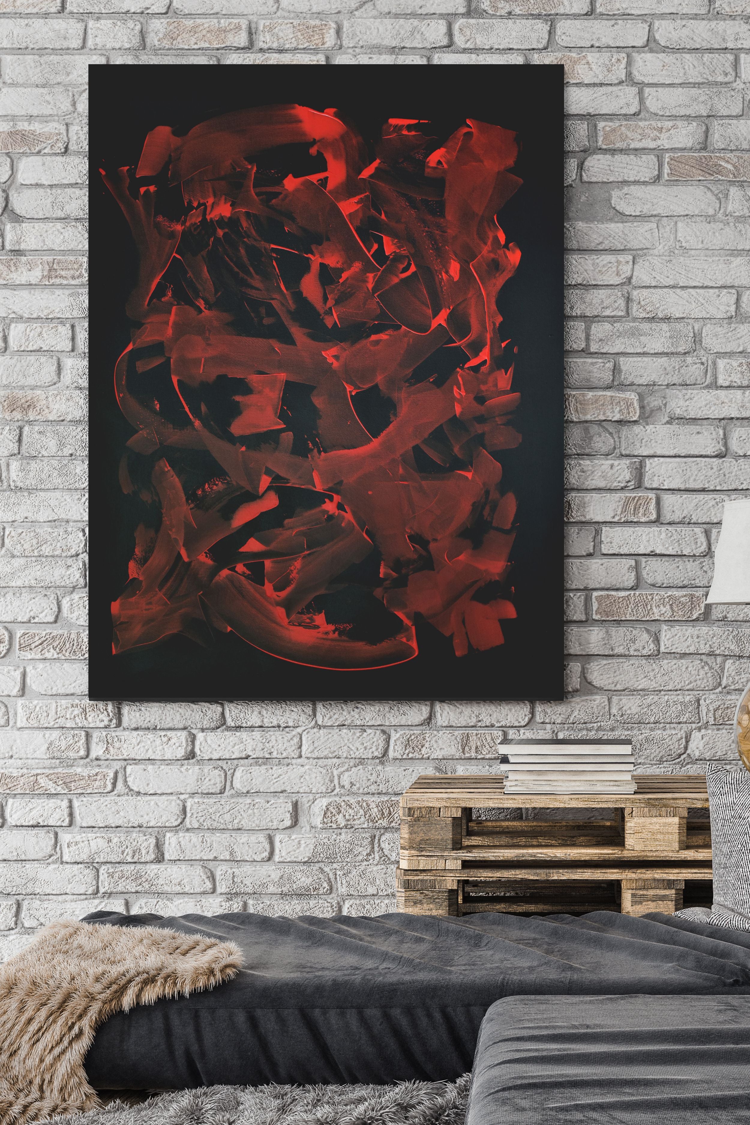 Black & Red 2 | Abstract Painting - Image 5
