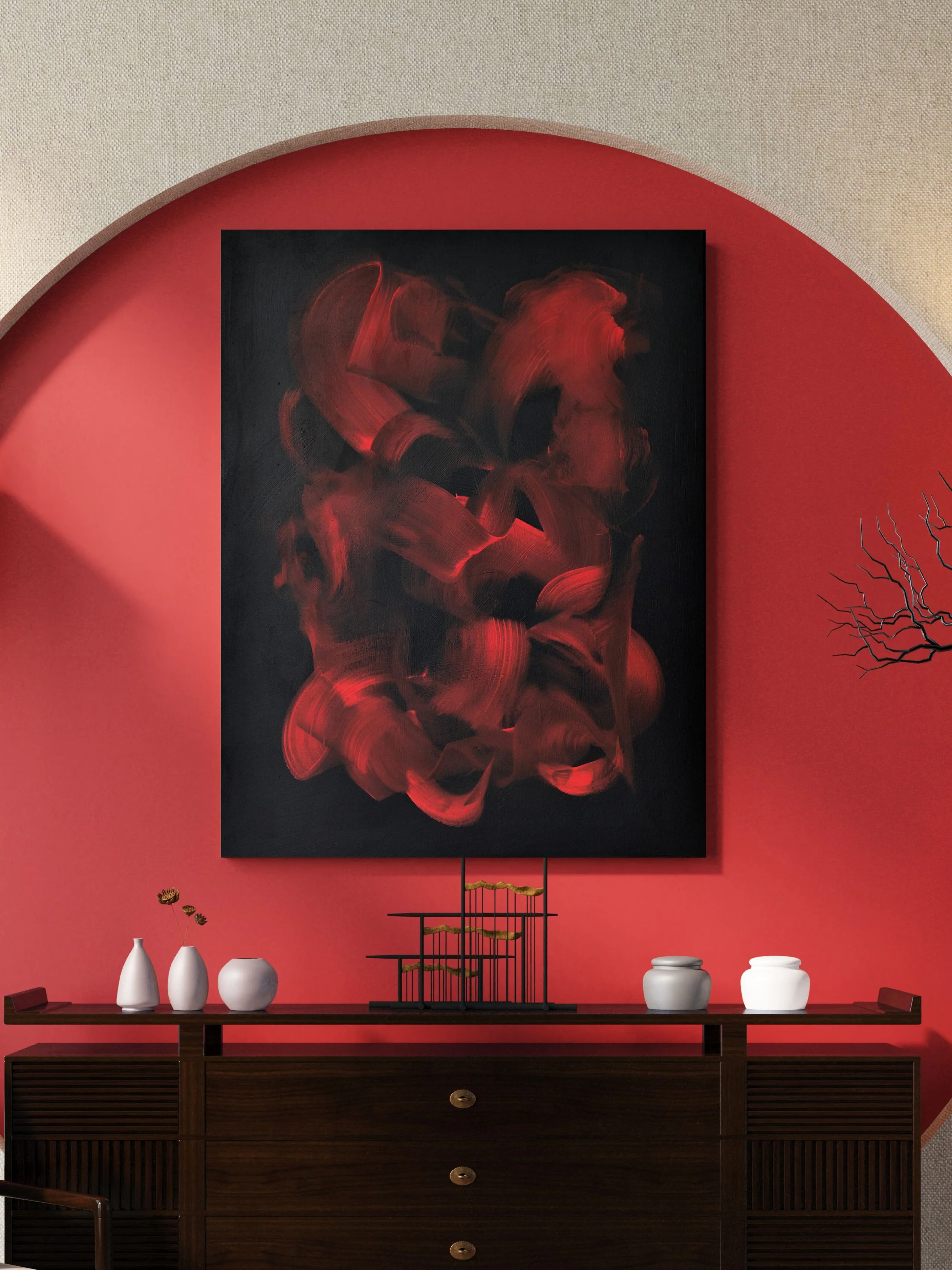Black & Red | Abstract Painting - Image 4