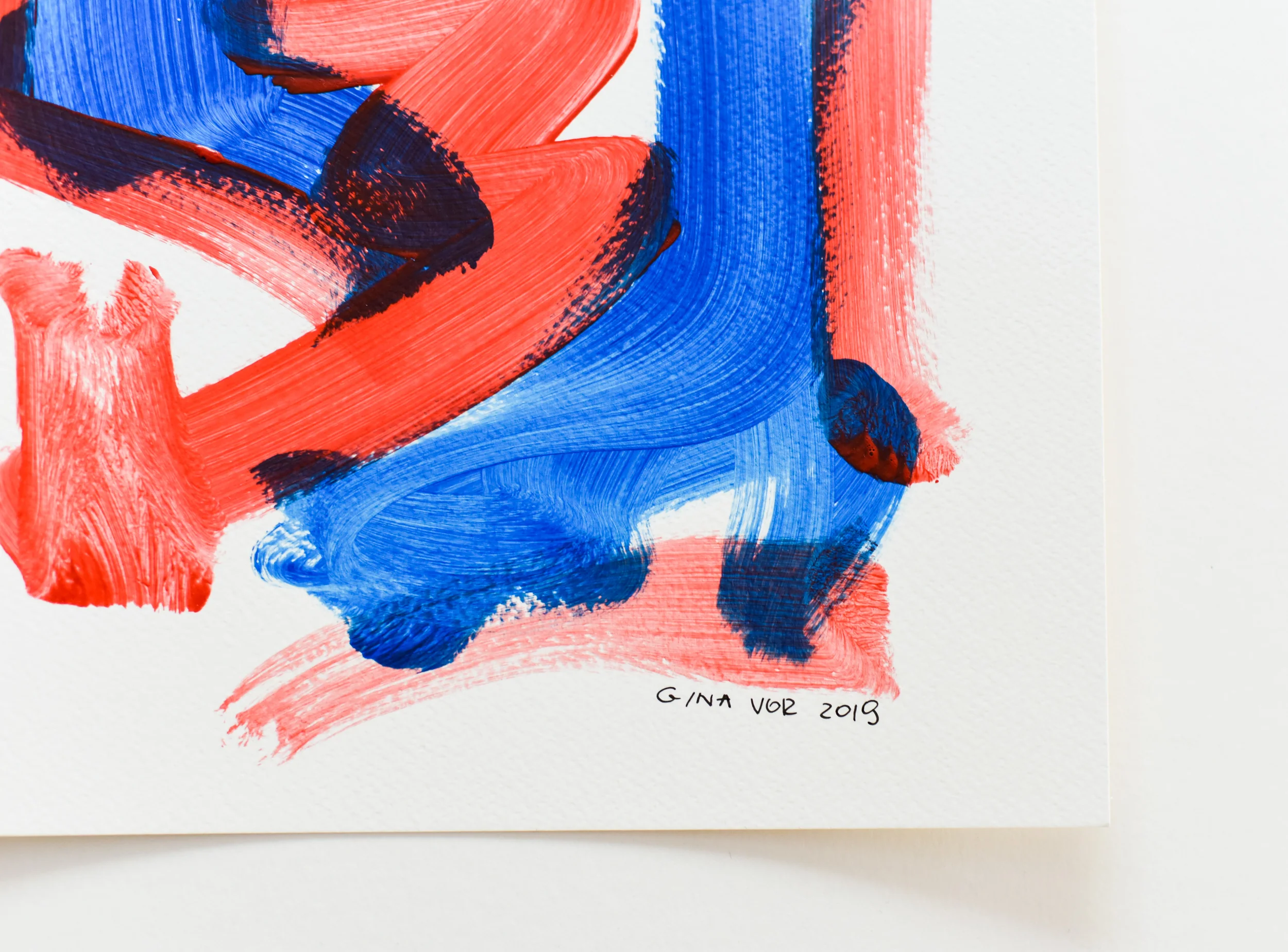 Painting on Paper | Blues and Reds 11 - Image 4