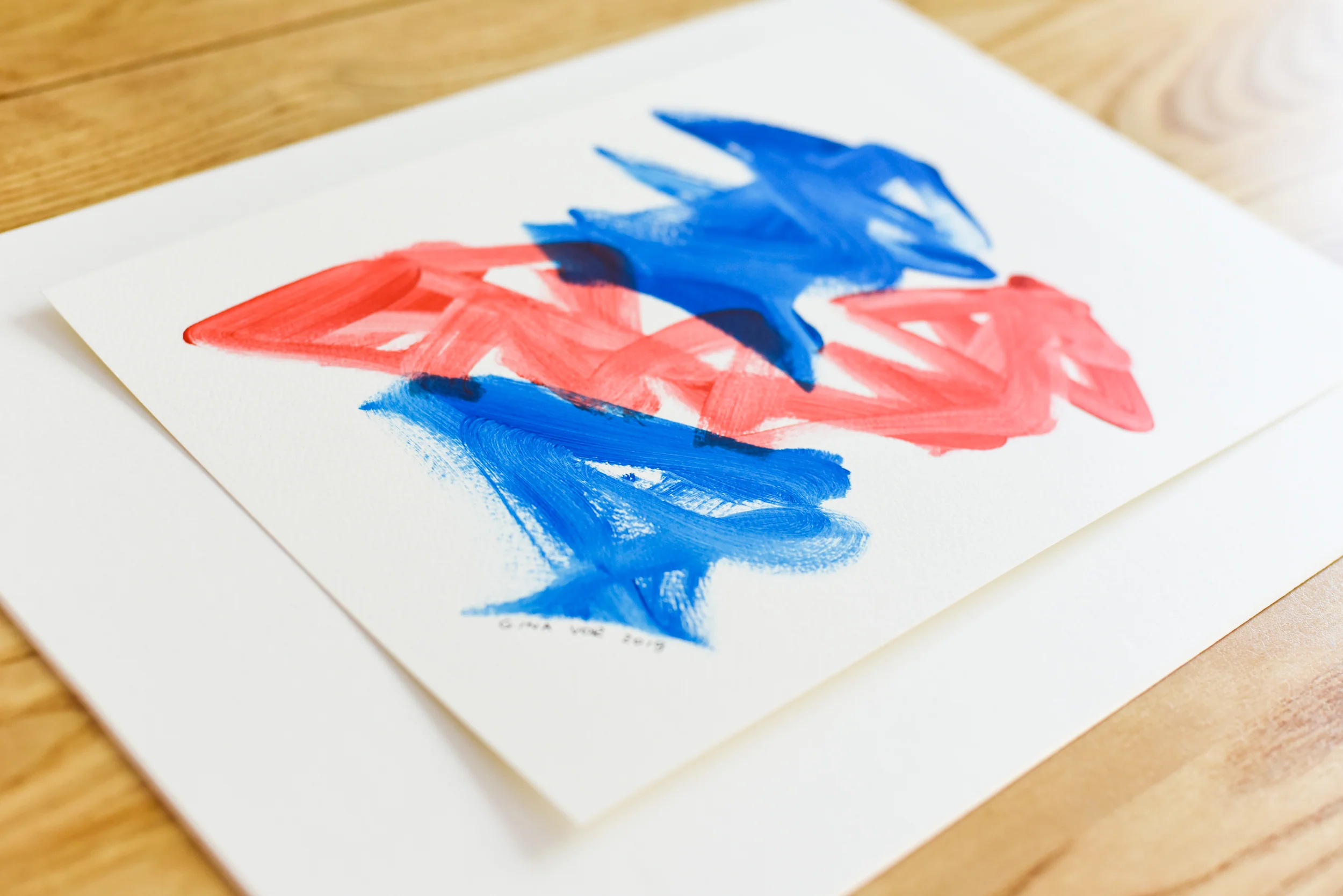 Painting on Paper | Blues and Reds 12 - Image 2