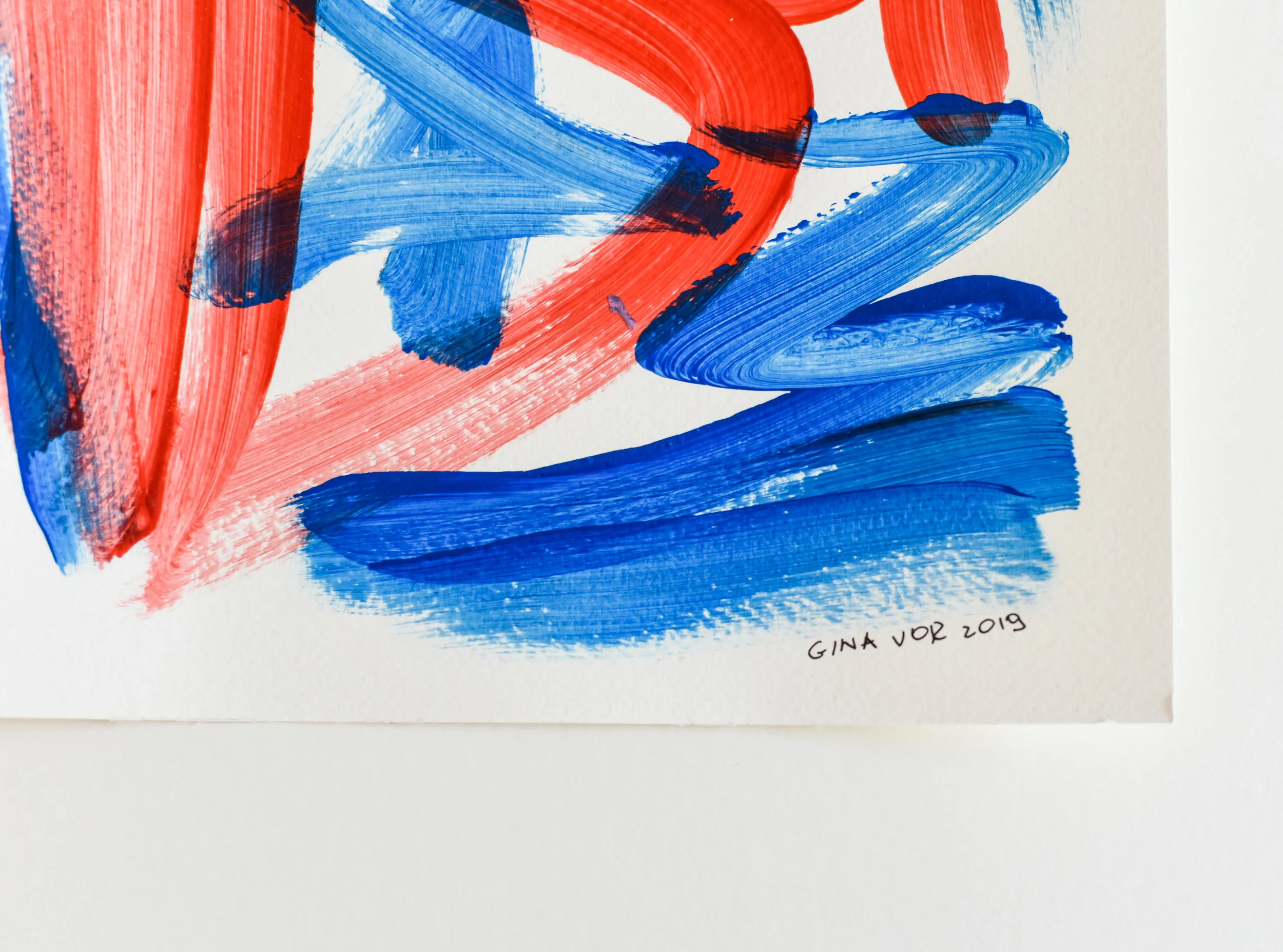 Painting on Paper | Blues and Reds 13 - Image 4