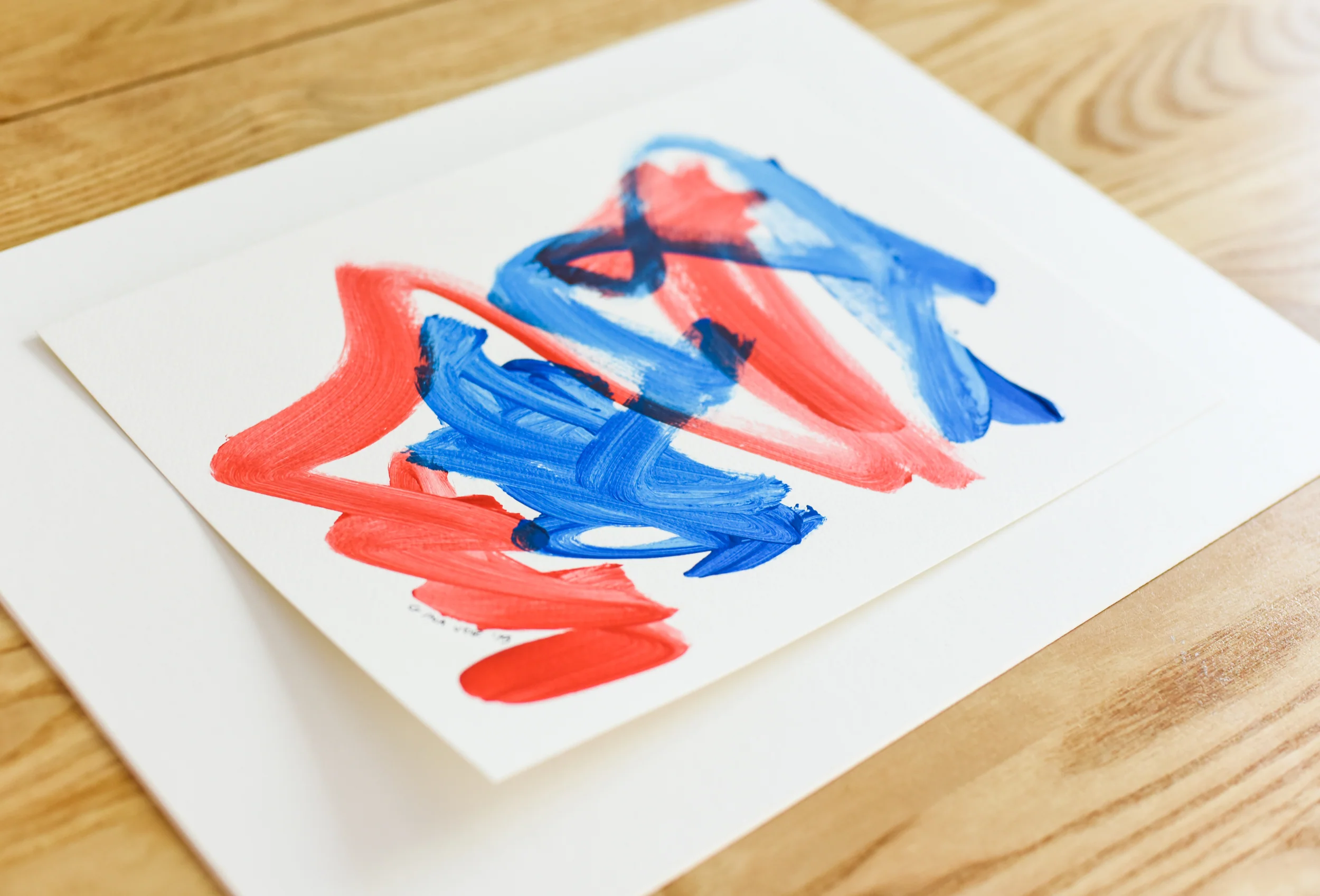 Painting on Paper | Blues and Reds 14 - Image 2