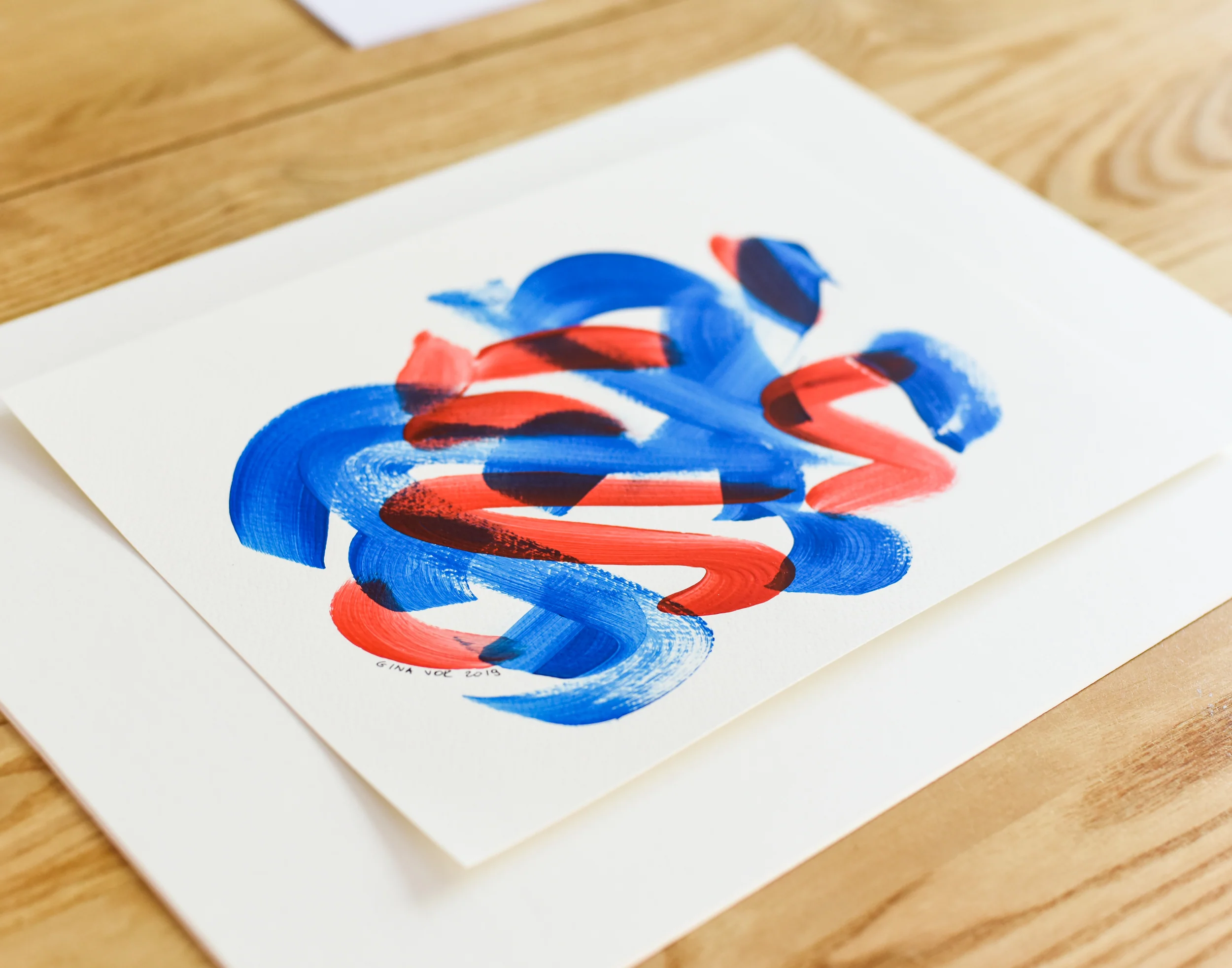 Painting on Paper | Blues and Reds 15 - Image 2