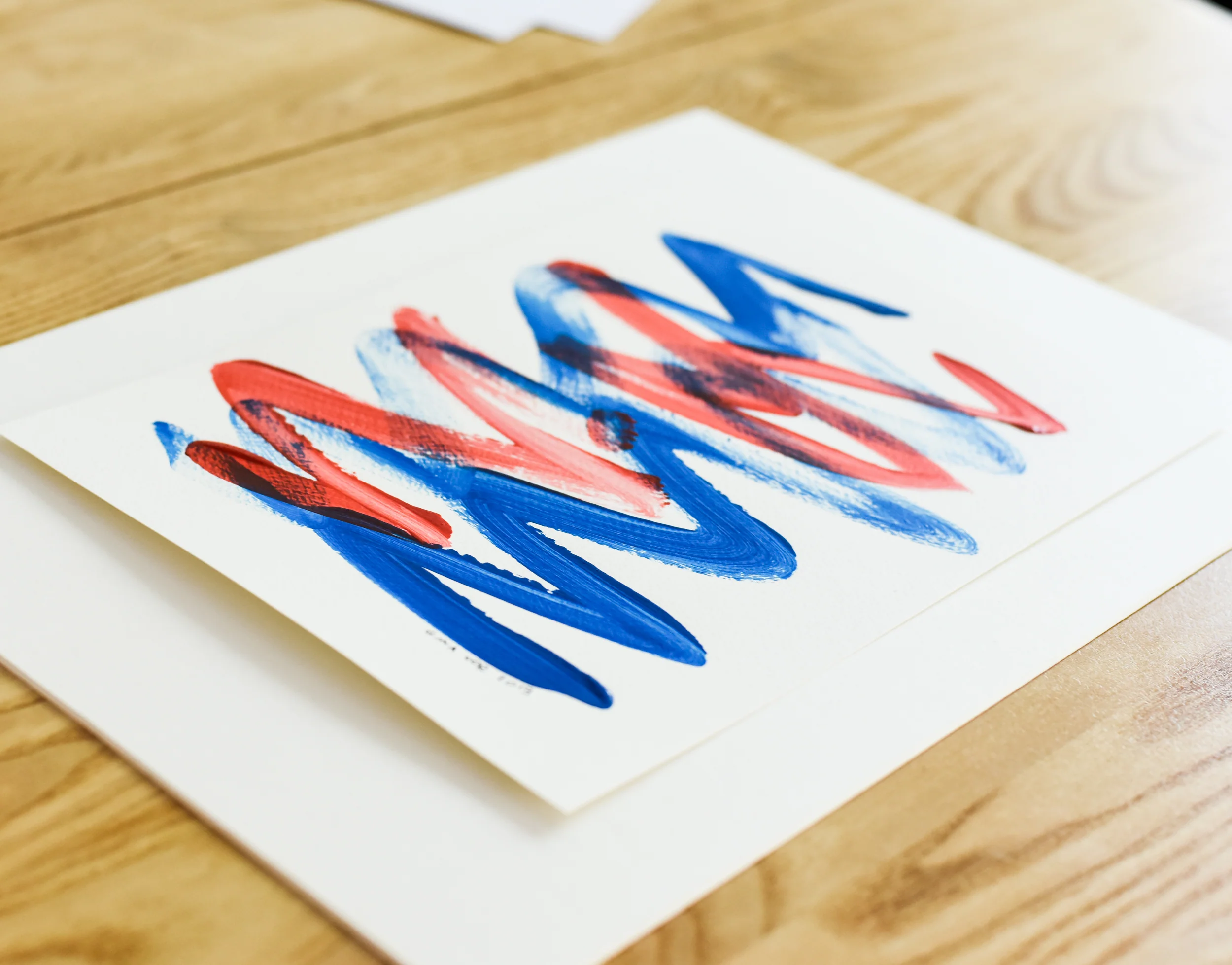Painting on Paper | Blues and Reds 16 - Image 2