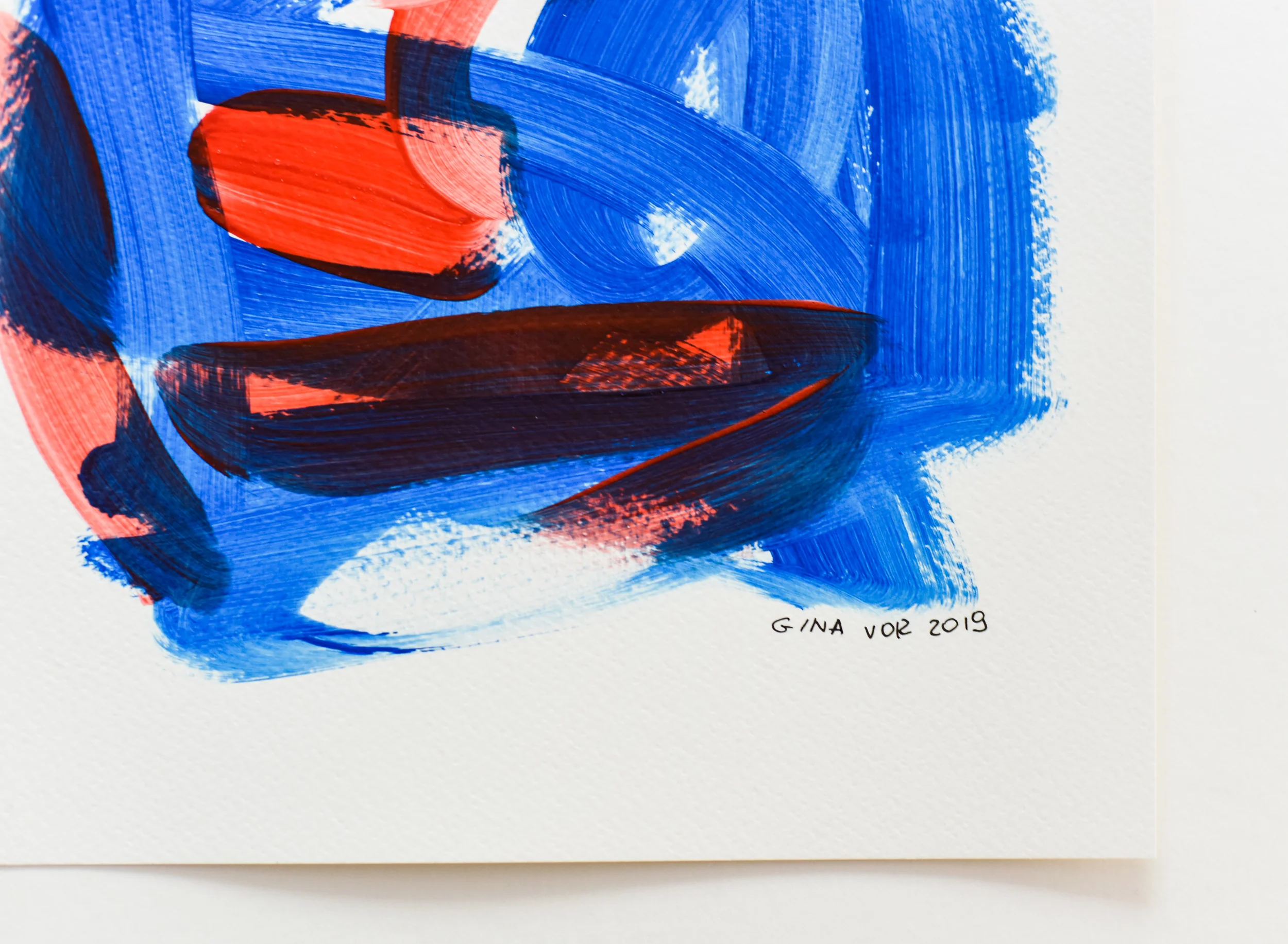 Painting on Paper | Blues and Reds 17 - Image 4