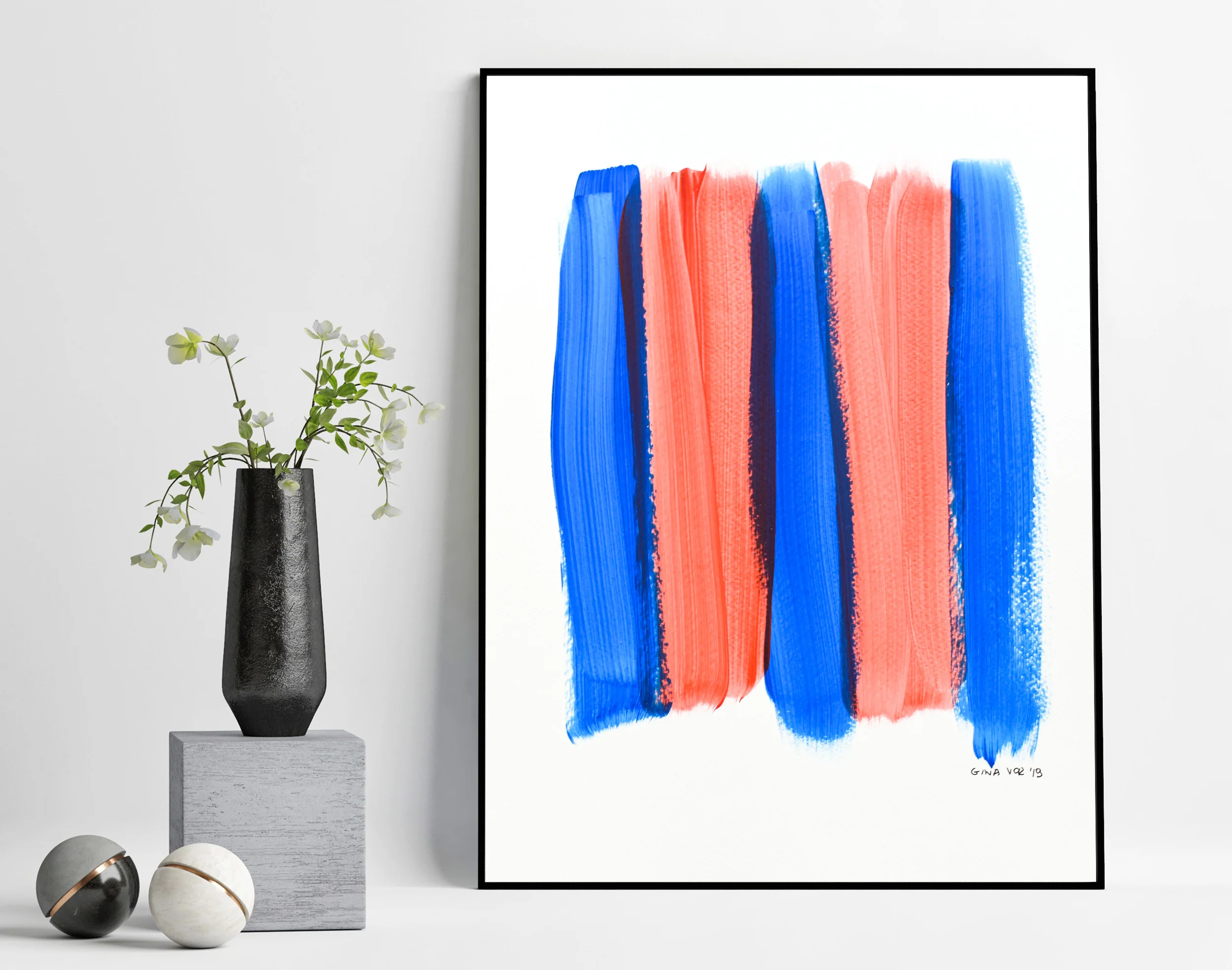 Painting on Paper | Blues and Reds 18