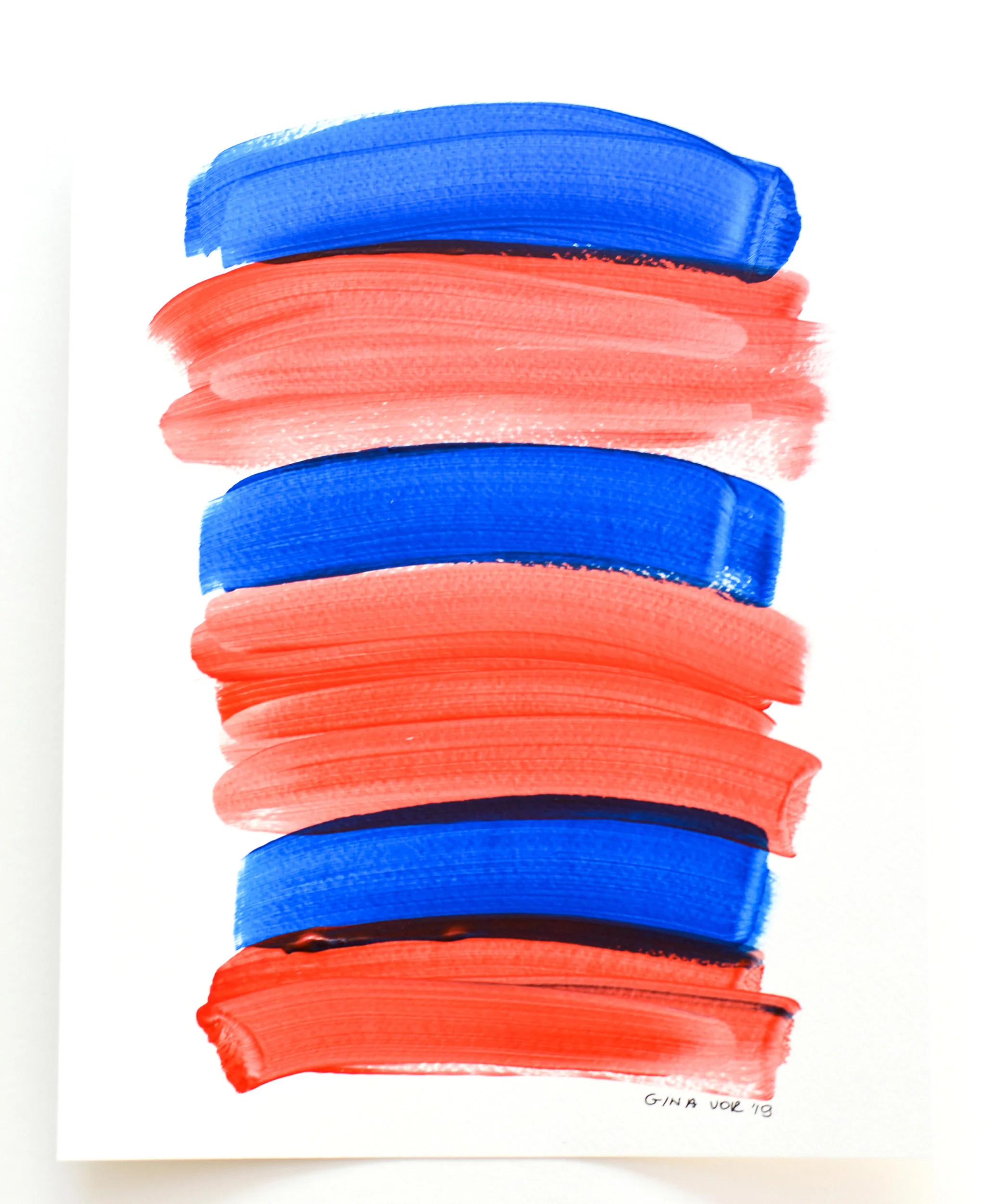 Painting on Paper | Blues and Reds 19 - Image 2