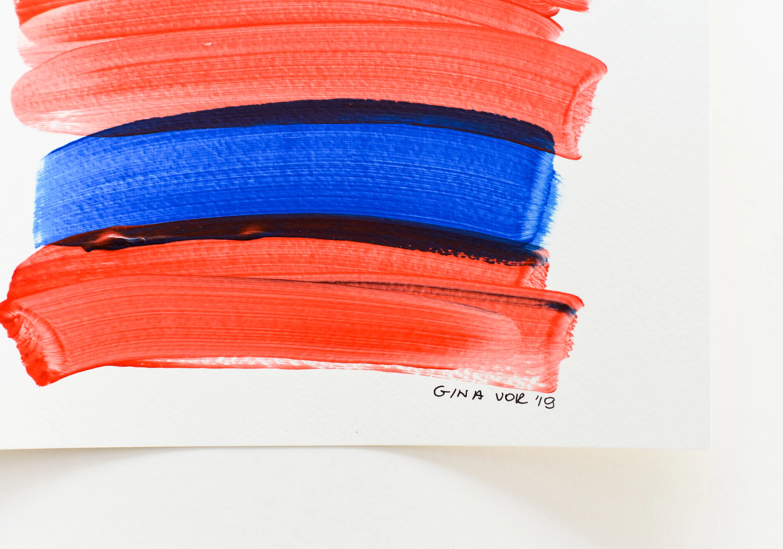 Painting on Paper | Blues and Reds 19 - Image 4