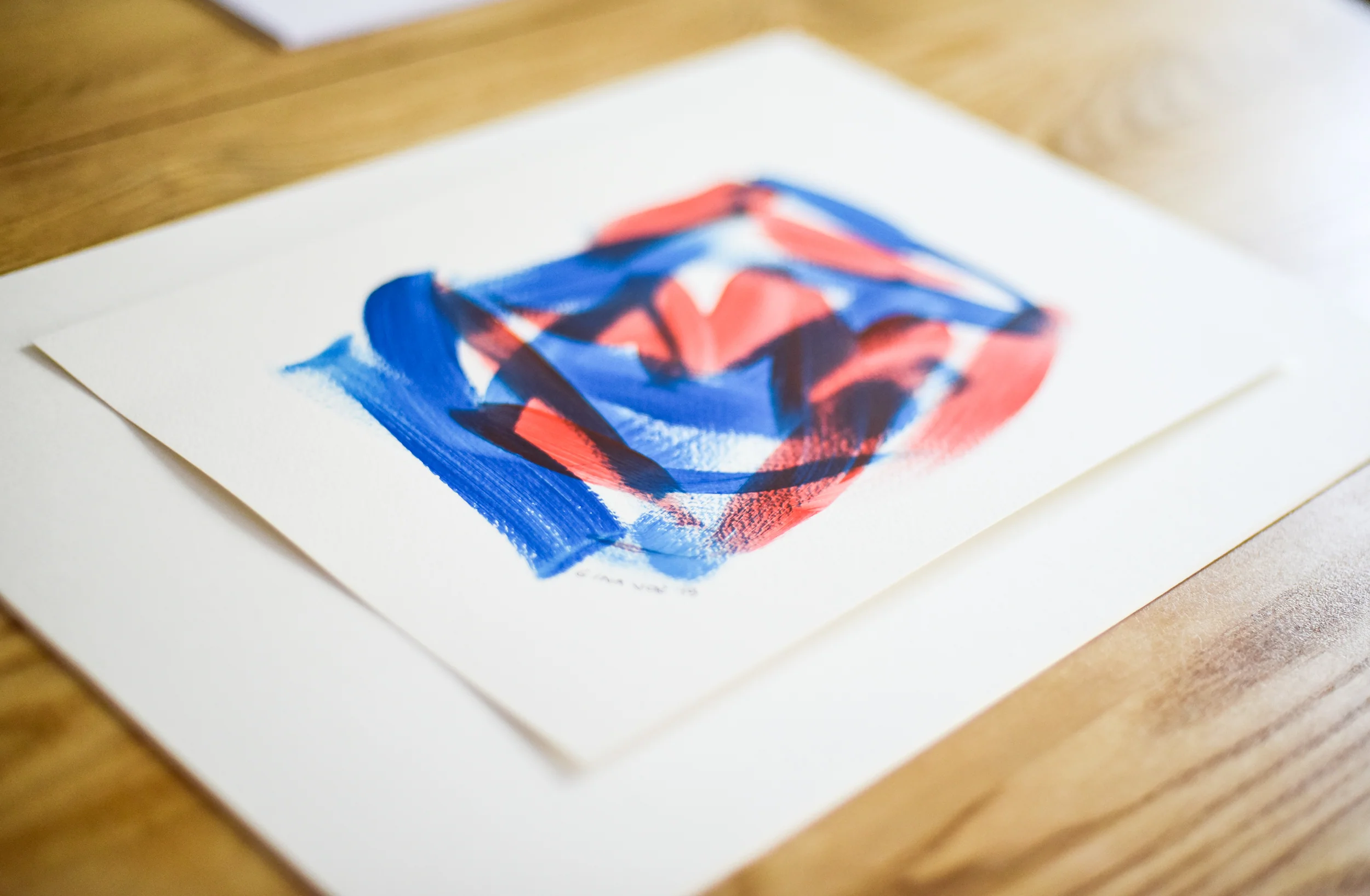 Painting on Paper | Blues and Reds 4 - Image 2