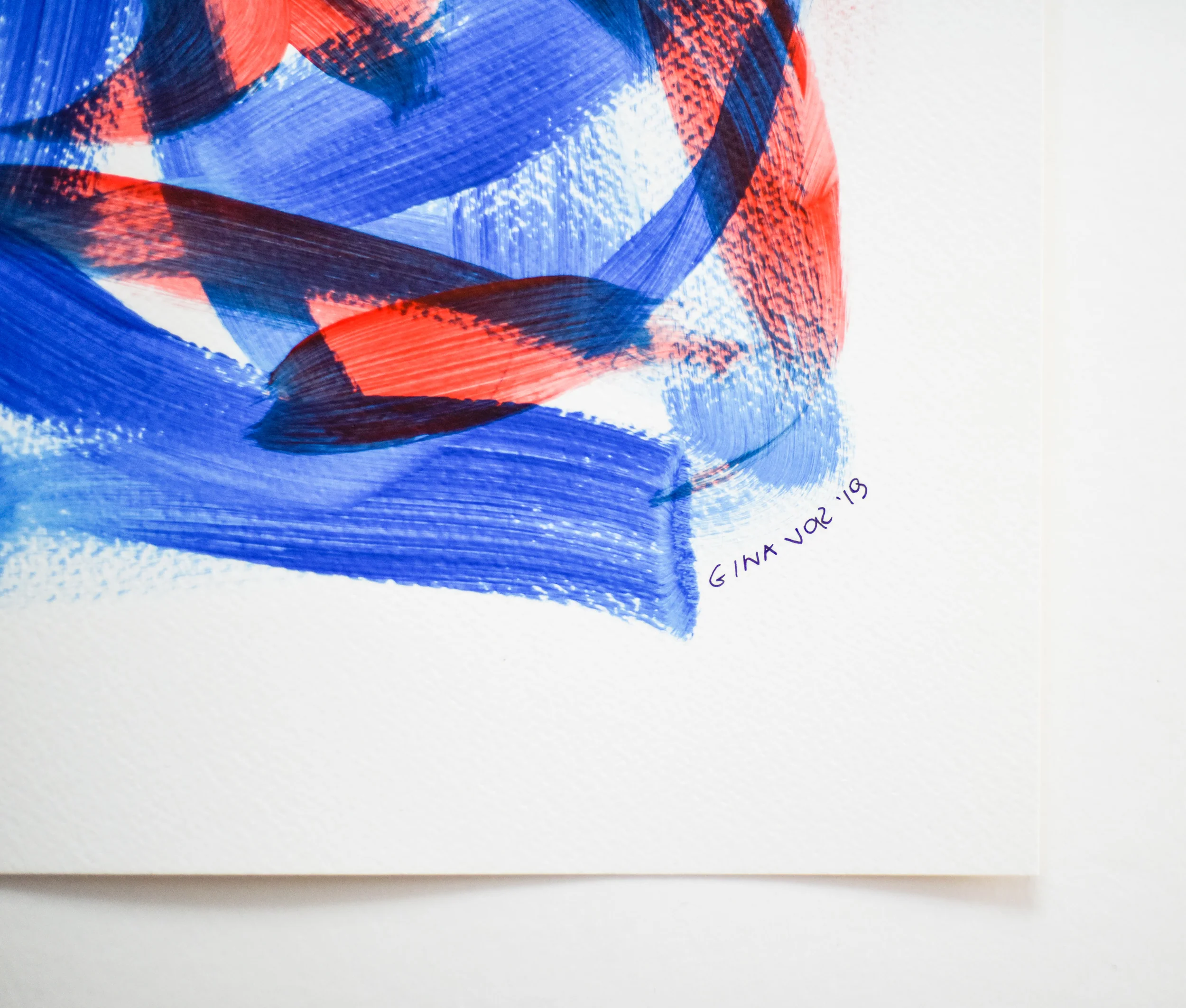 Painting on Paper | Blues and Reds 4 - Image 4