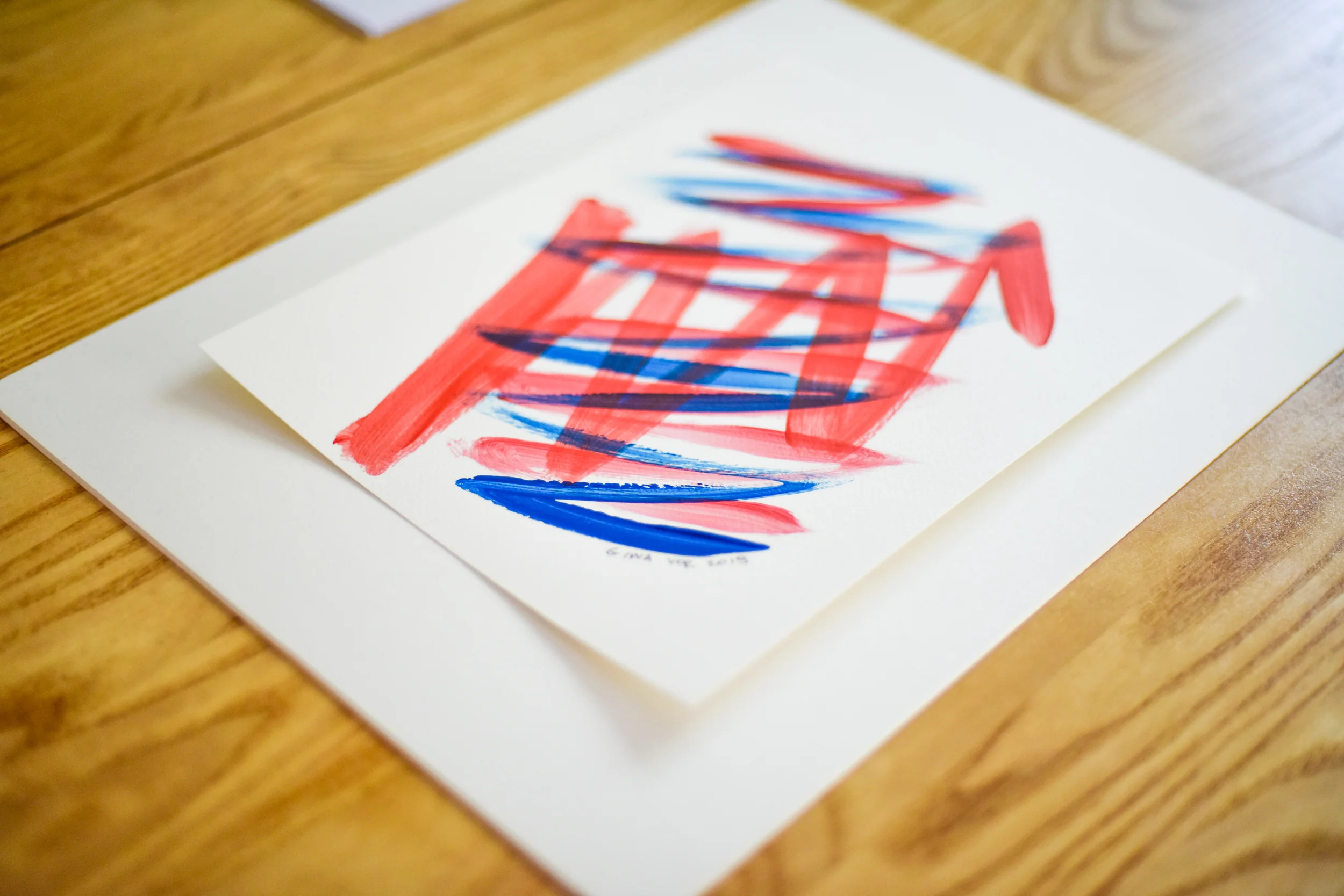 Painting on Paper | Blues and Reds 5 - Image 2