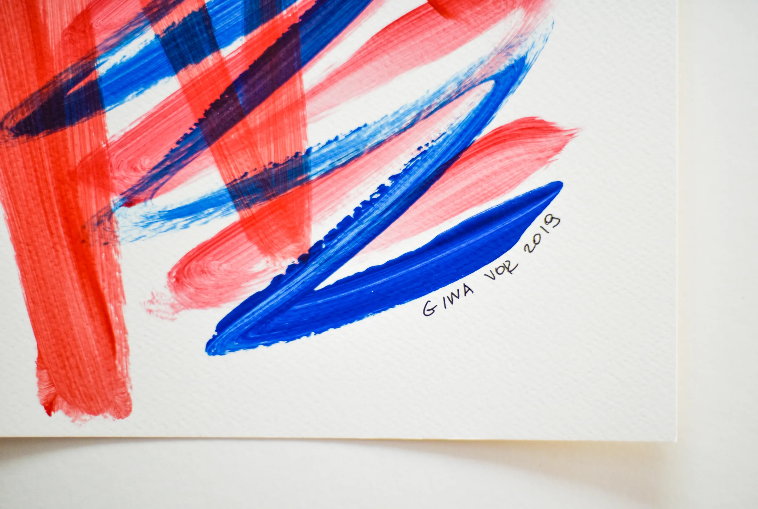 Painting on Paper | Blues and Reds 5 - Image 4