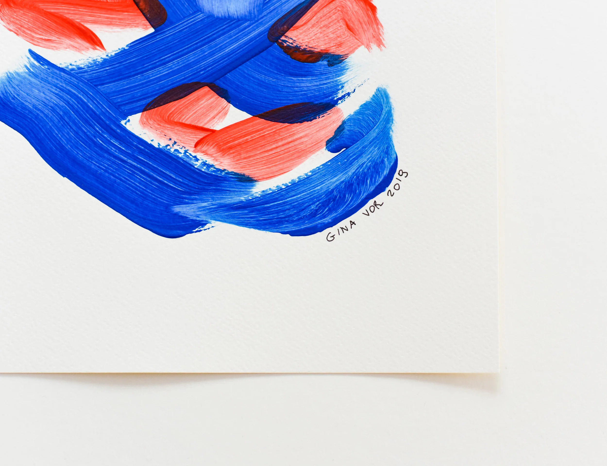 Painting on Paper | Blues and Reds 9 - Image 4