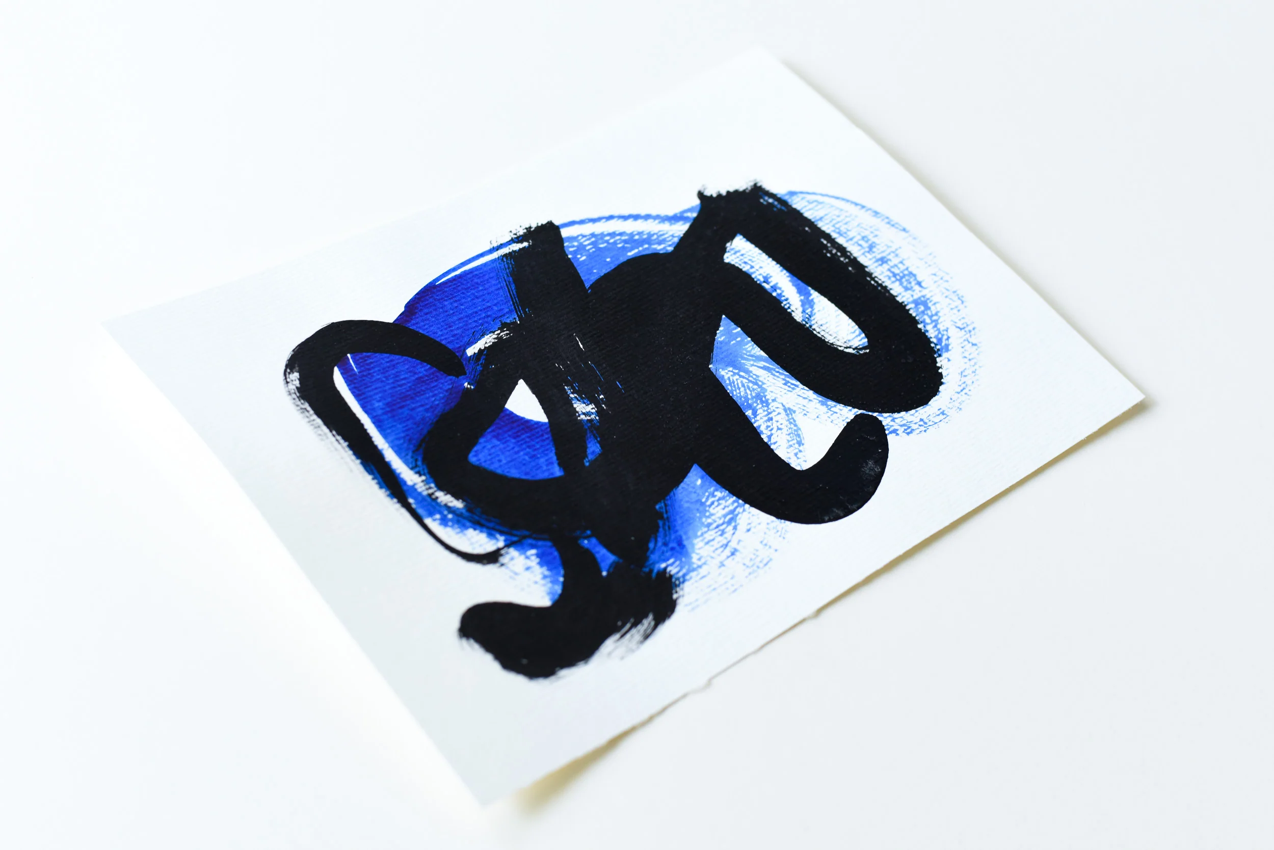 Painting on Paper | Small Blue Sign No. 9 - Image 2