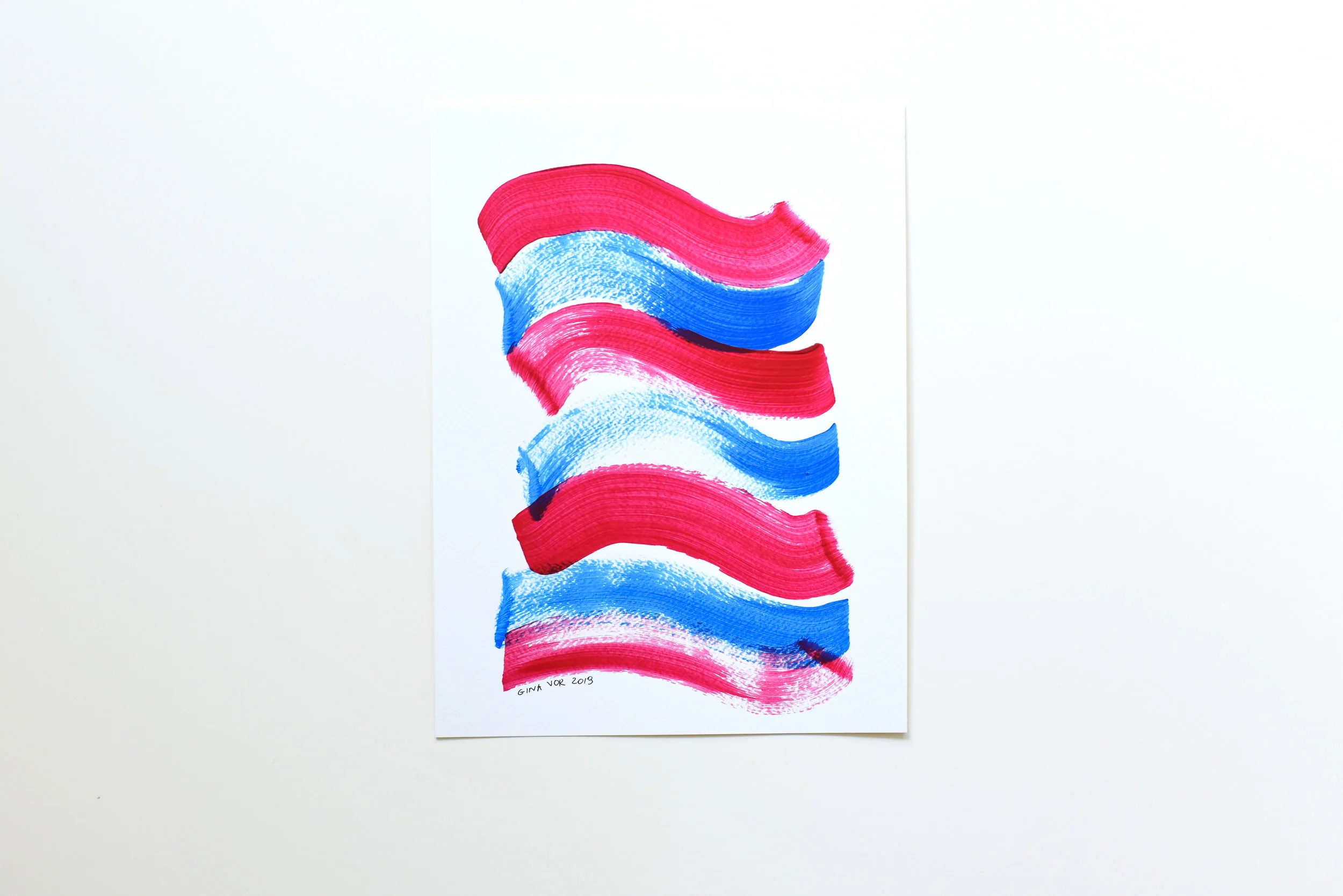 Sky and Cherries 3 | Acrylic Painting on Paper - Image 3