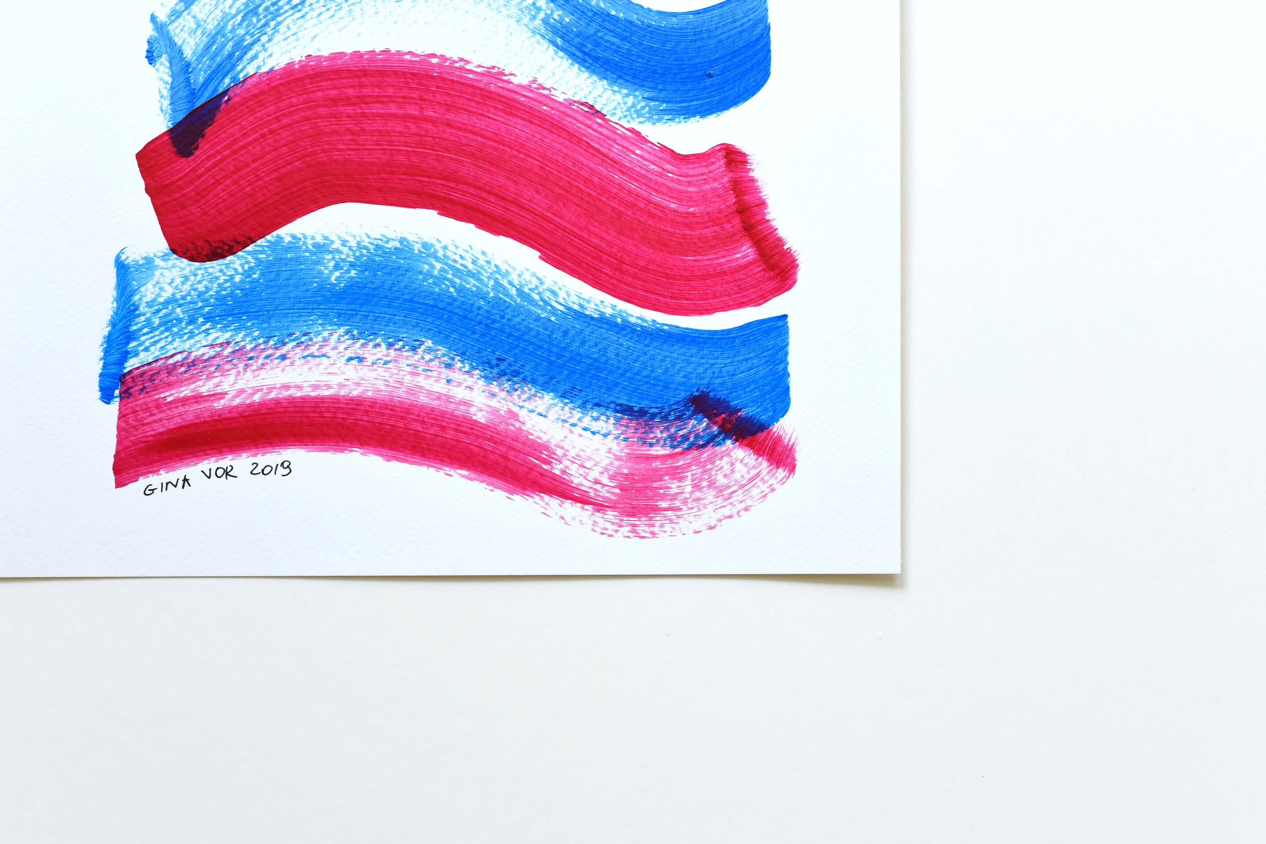 Sky and Cherries 3 | Acrylic Painting on Paper - Image 4