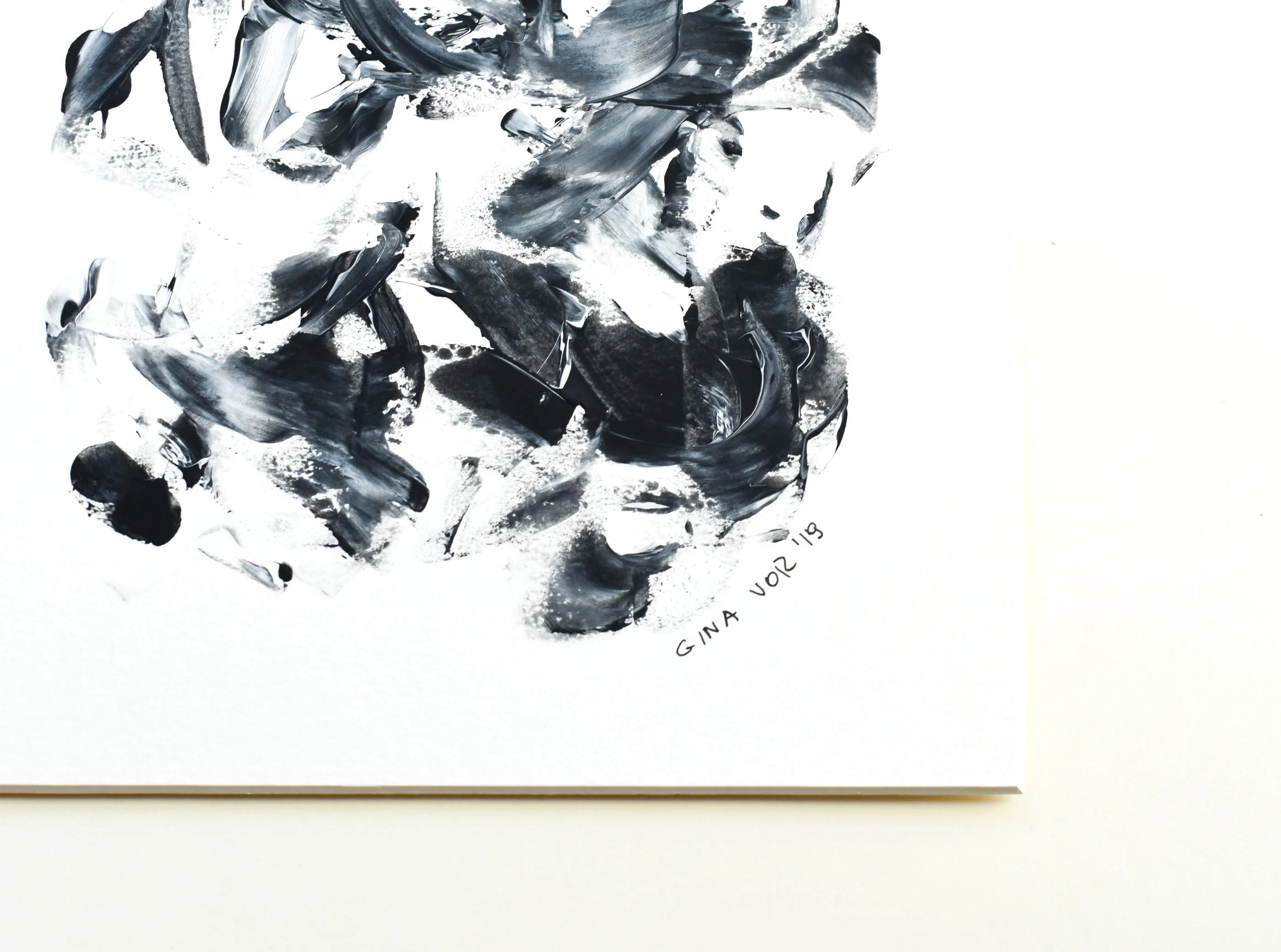 Paintings on Cardboard | Four Black & White Dreams - Image 4