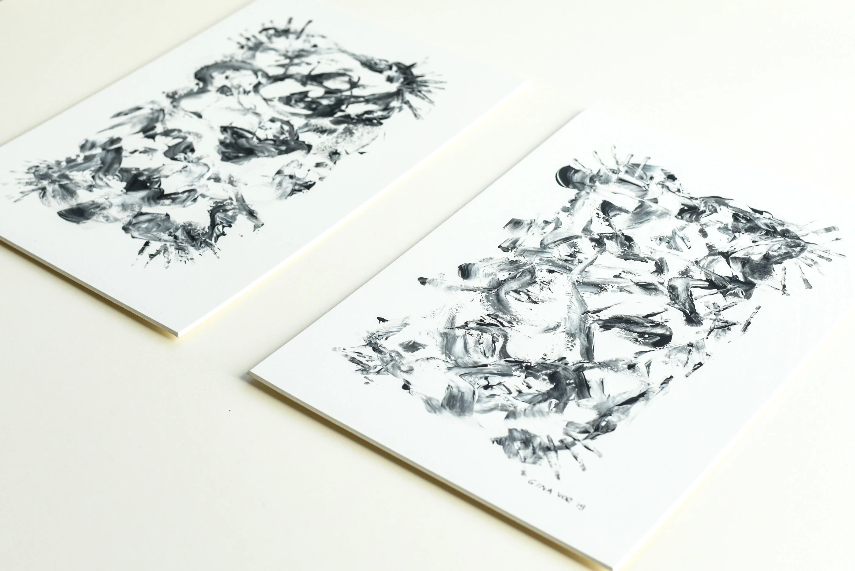 Paintings on Cardboard | Two Black & White Dreams - Image 3