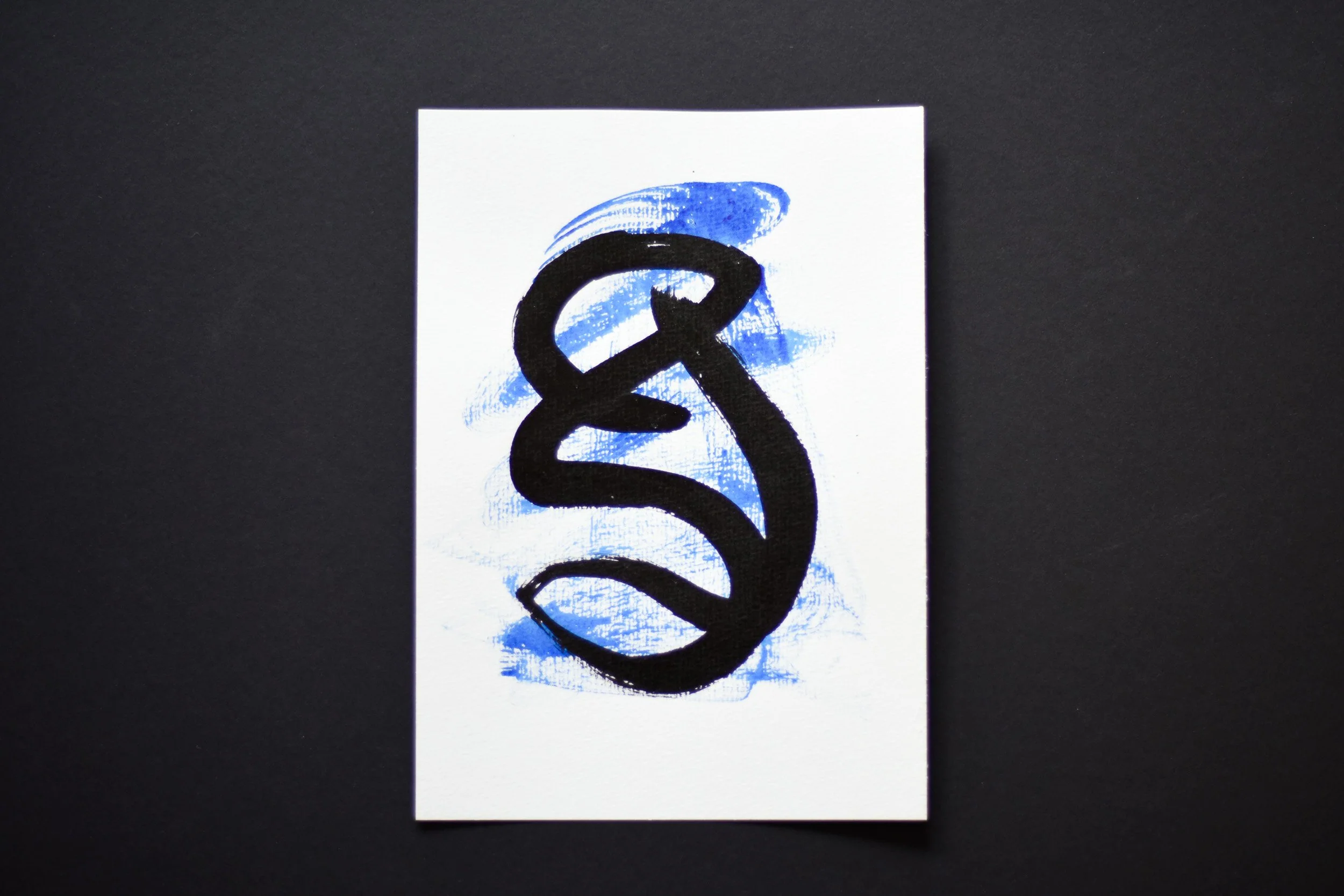 Painting on Paper | Small Blue Sign No. 2 - Image 3