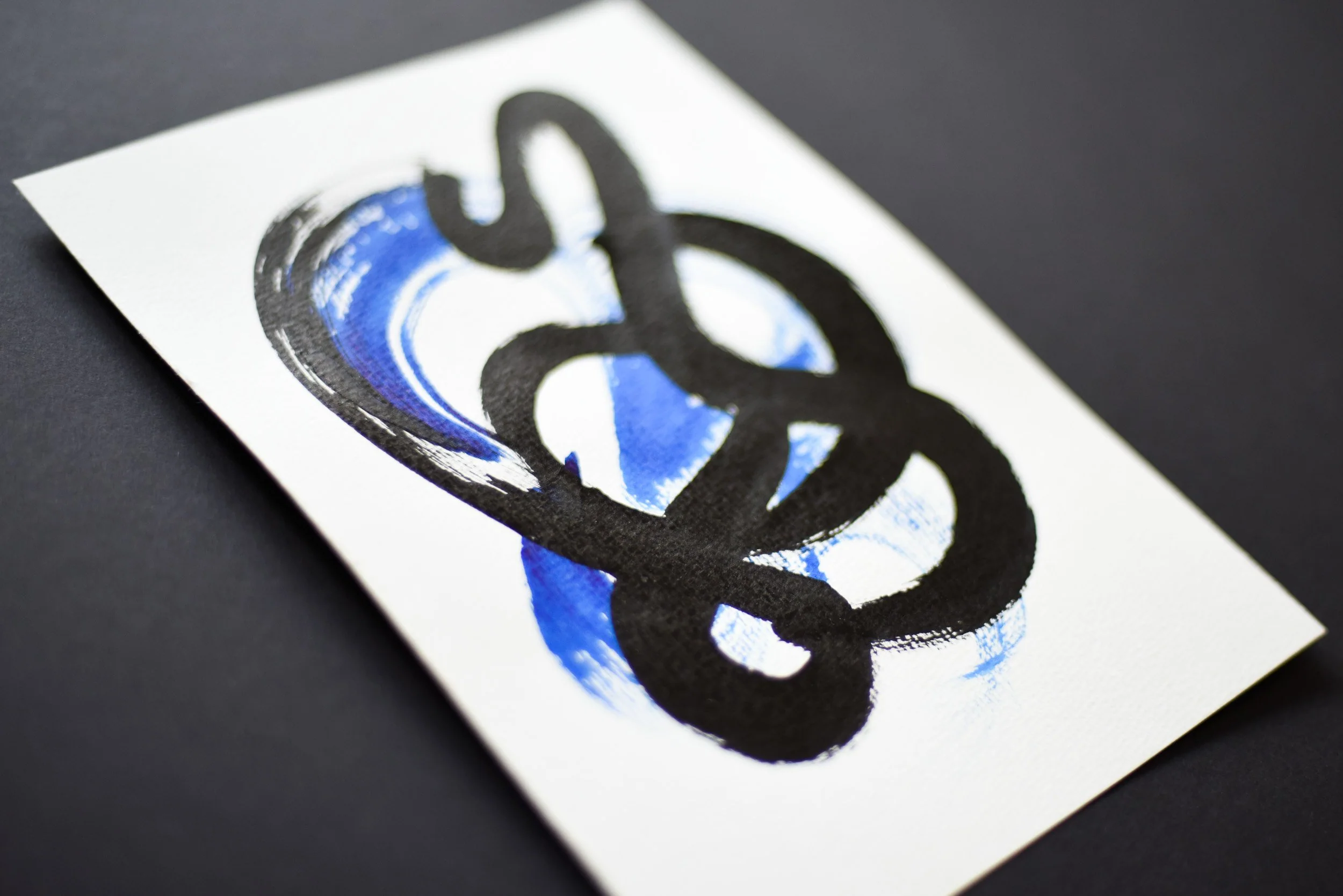 Painting on Paper | Small Blue Sign No. 3 - Image 2