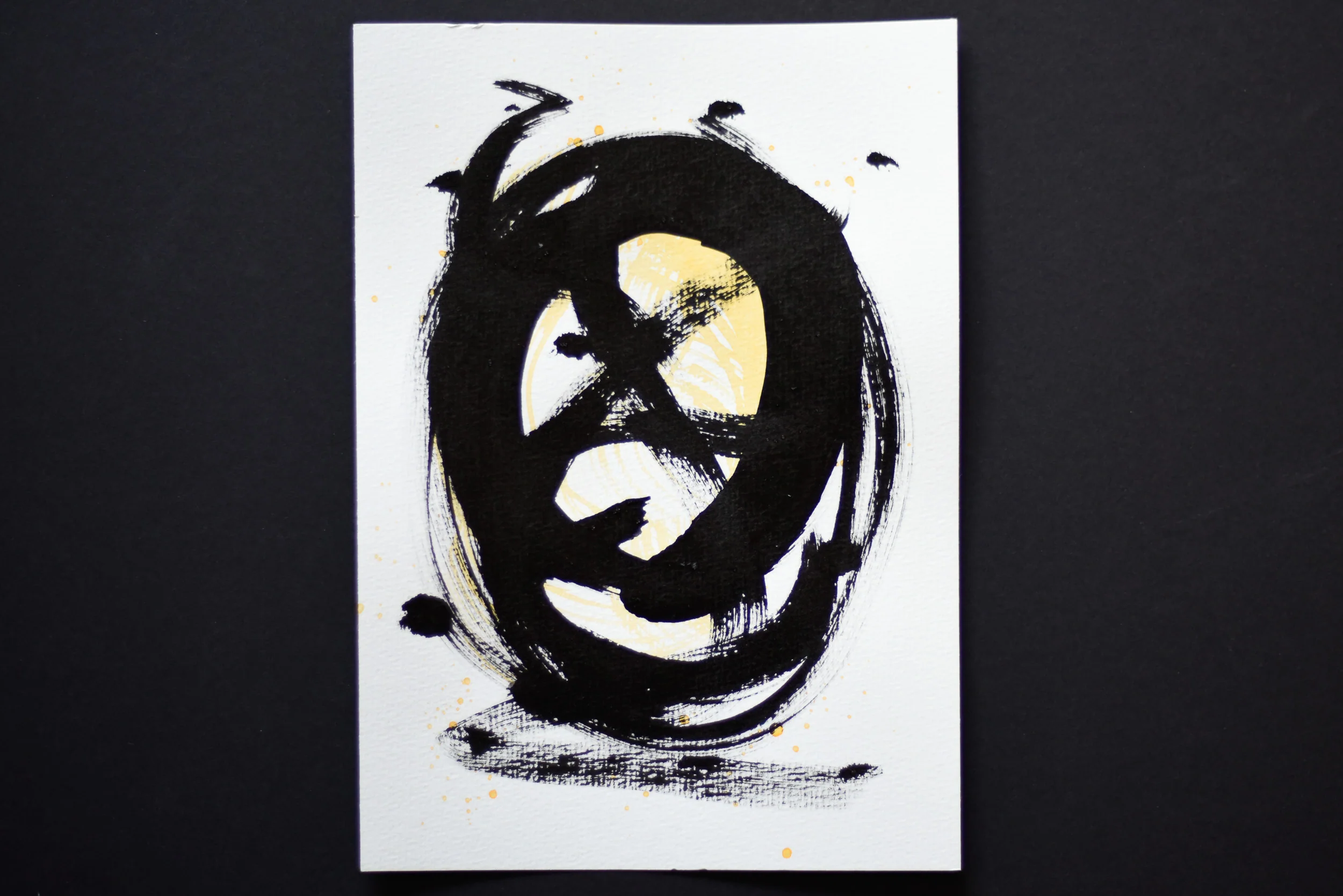 Painting on Paper | Small Yellow Sign No. 8 - Image 3