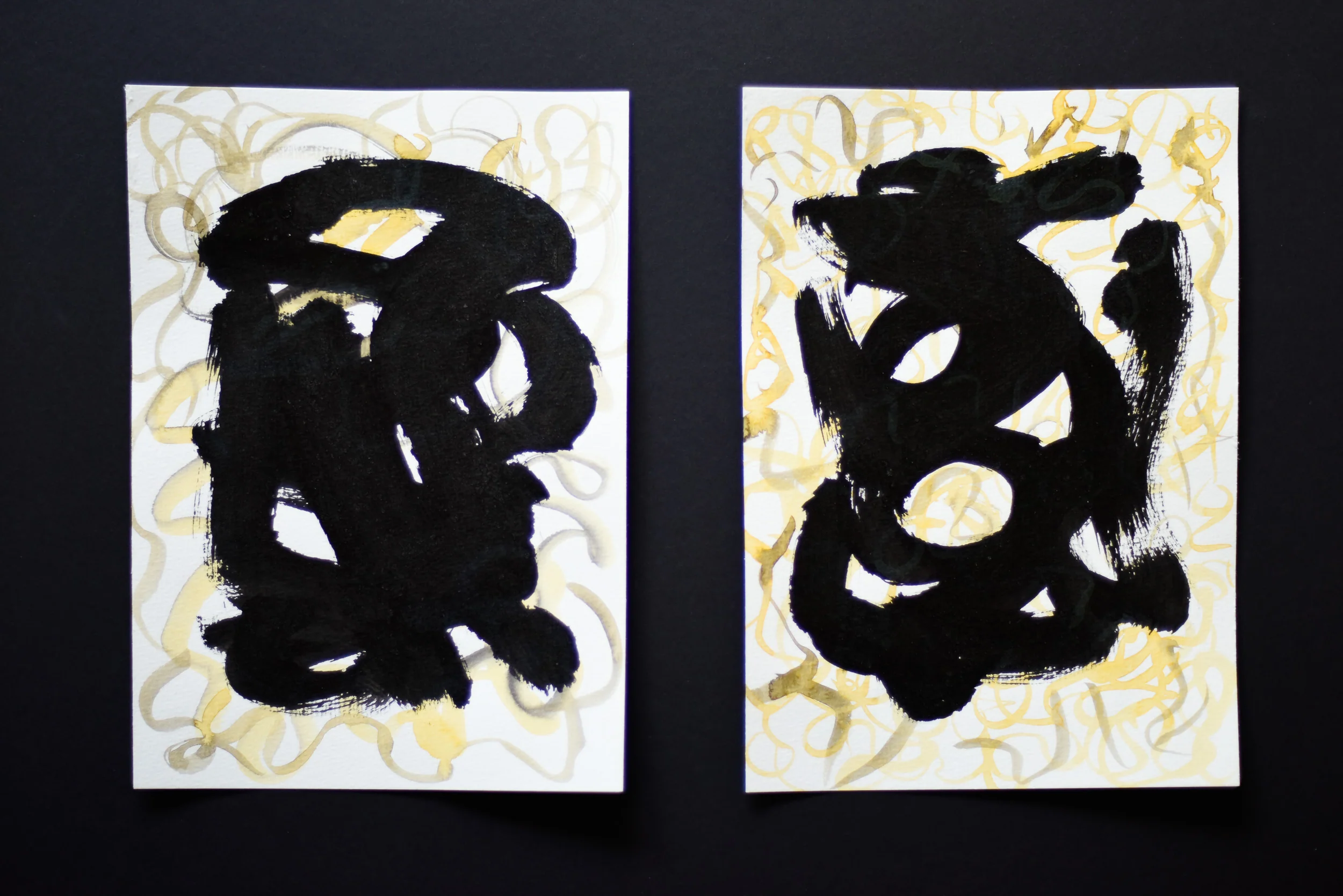 Paintings on Paper | Two Small Yellow Signs - Image 4