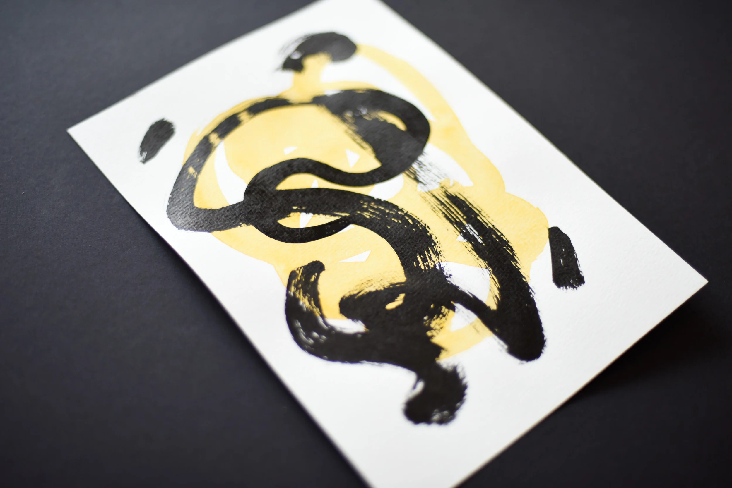 Painting on Paper | Small Yellow Sign No. 1 - Image 2