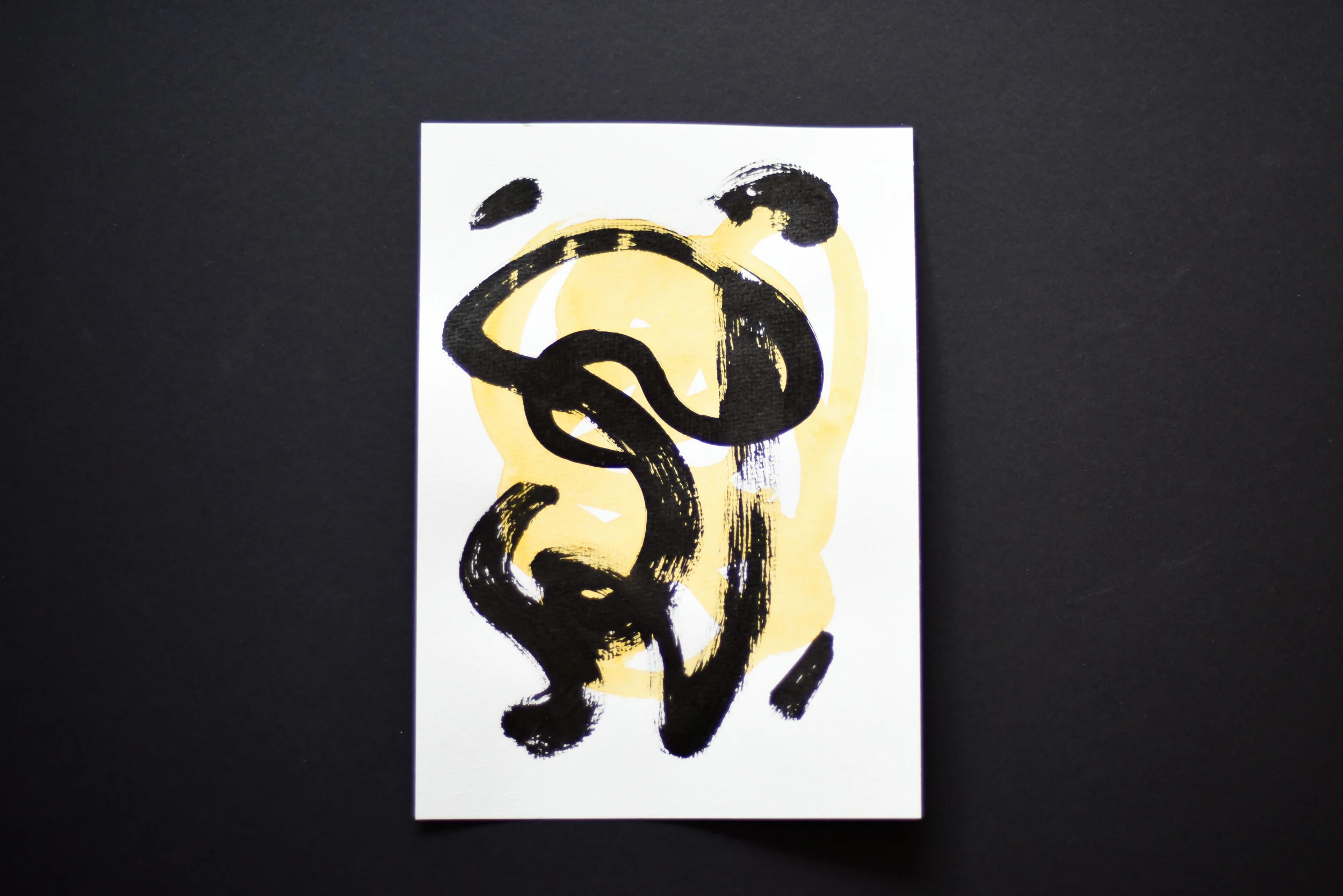 Painting on Paper | Small Yellow Sign No. 1 - Image 3
