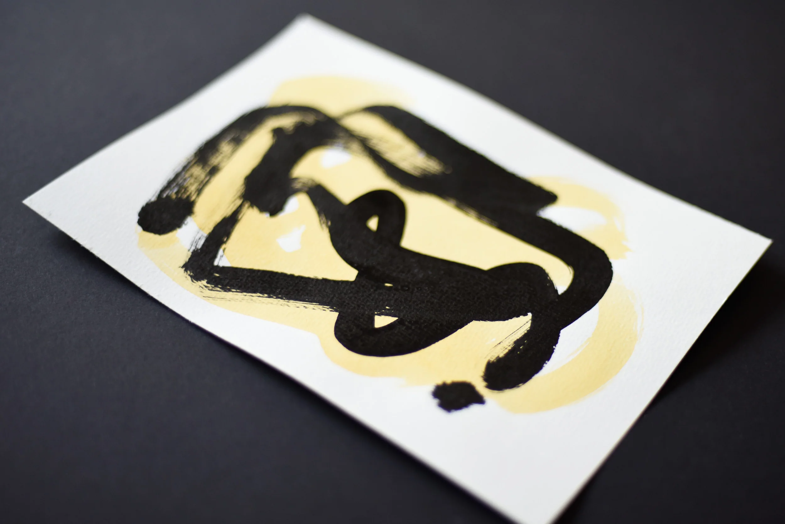 Painting on Paper | Small Yellow Sign No. 11 - Image 2