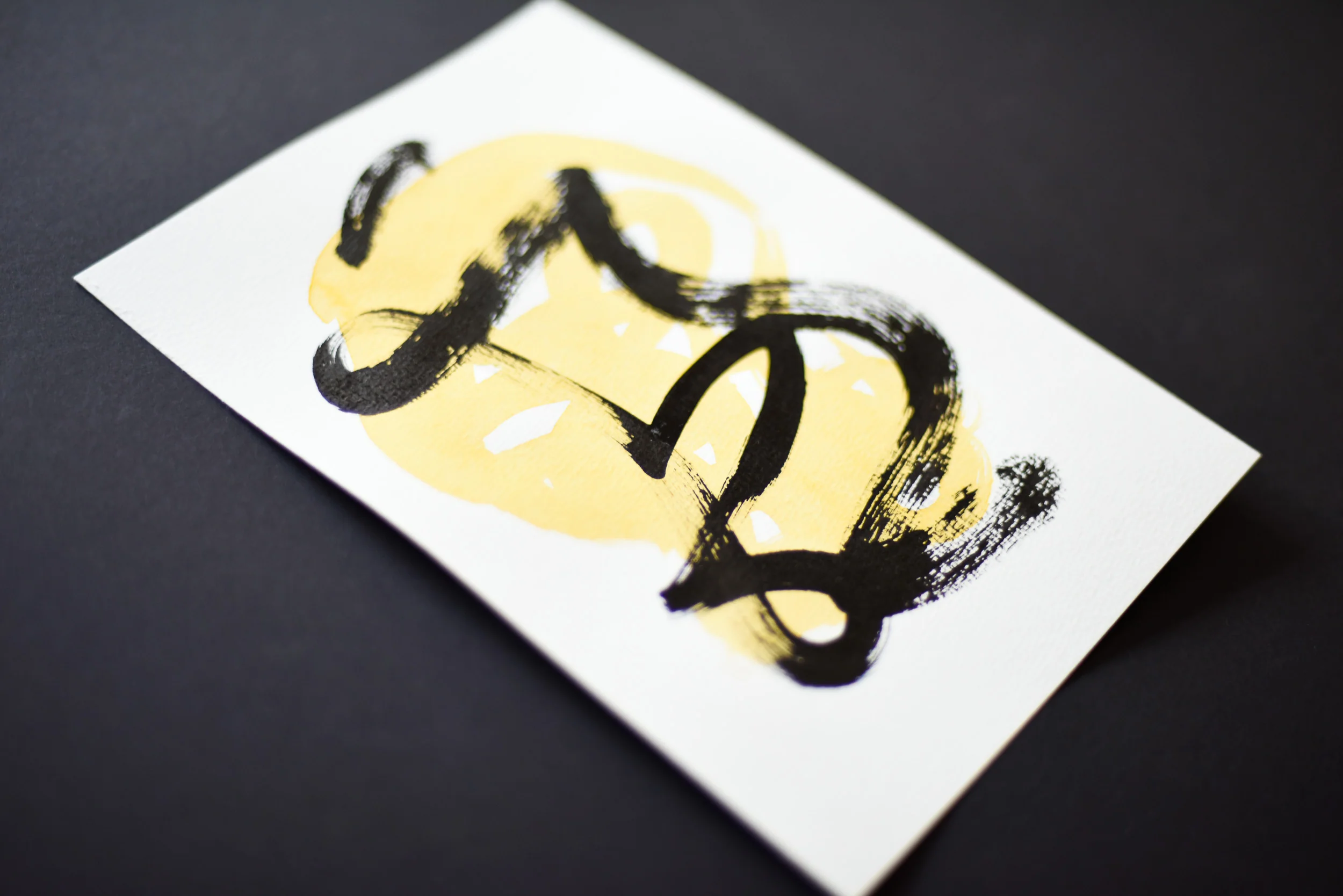 Painting on Paper | Small Yellow Sign No. 2 - Image 2