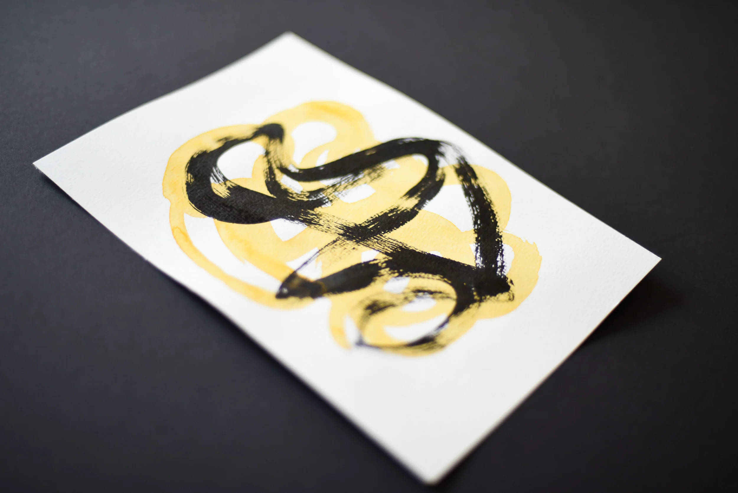 Painting on Paper | Small Yellow Sign No. 3 - Image 2