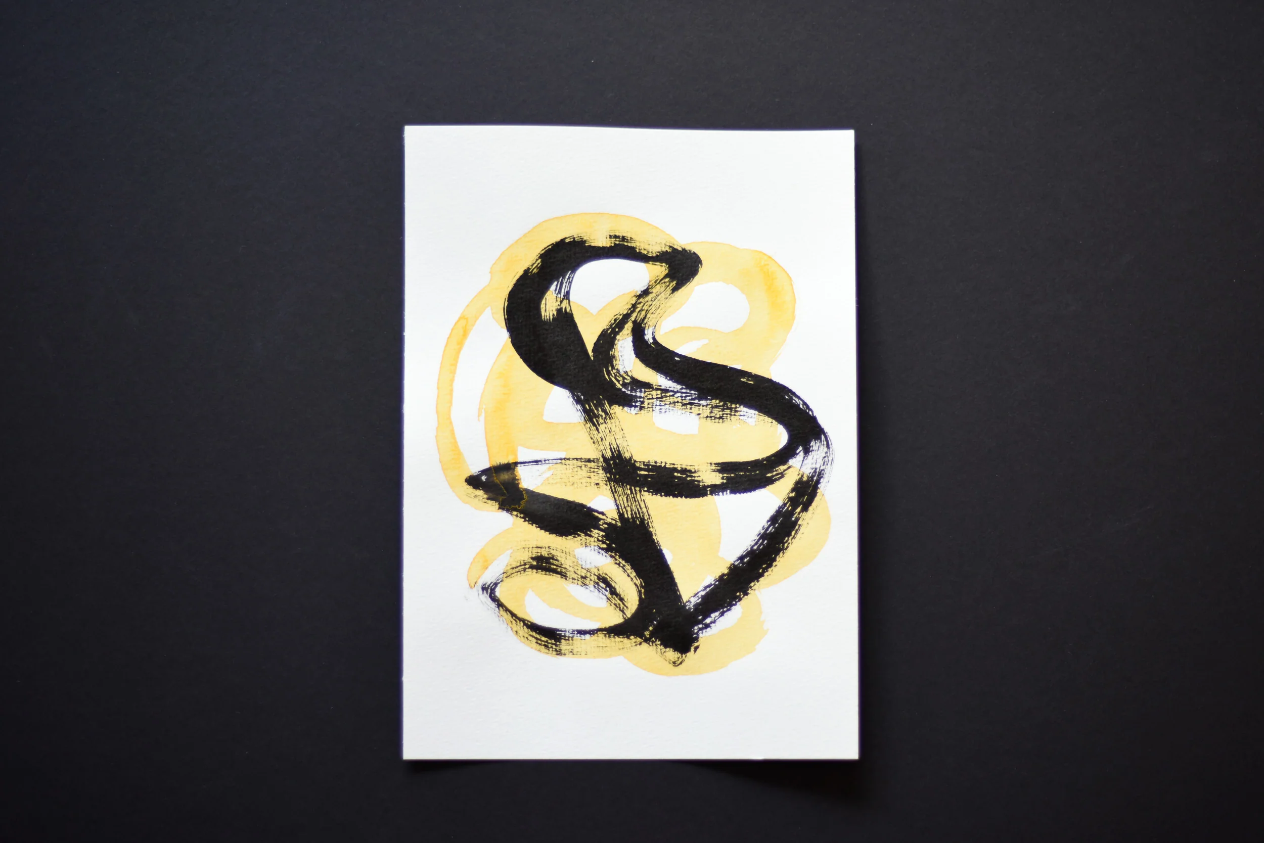 Painting on Paper | Small Yellow Sign No. 3 - Image 3