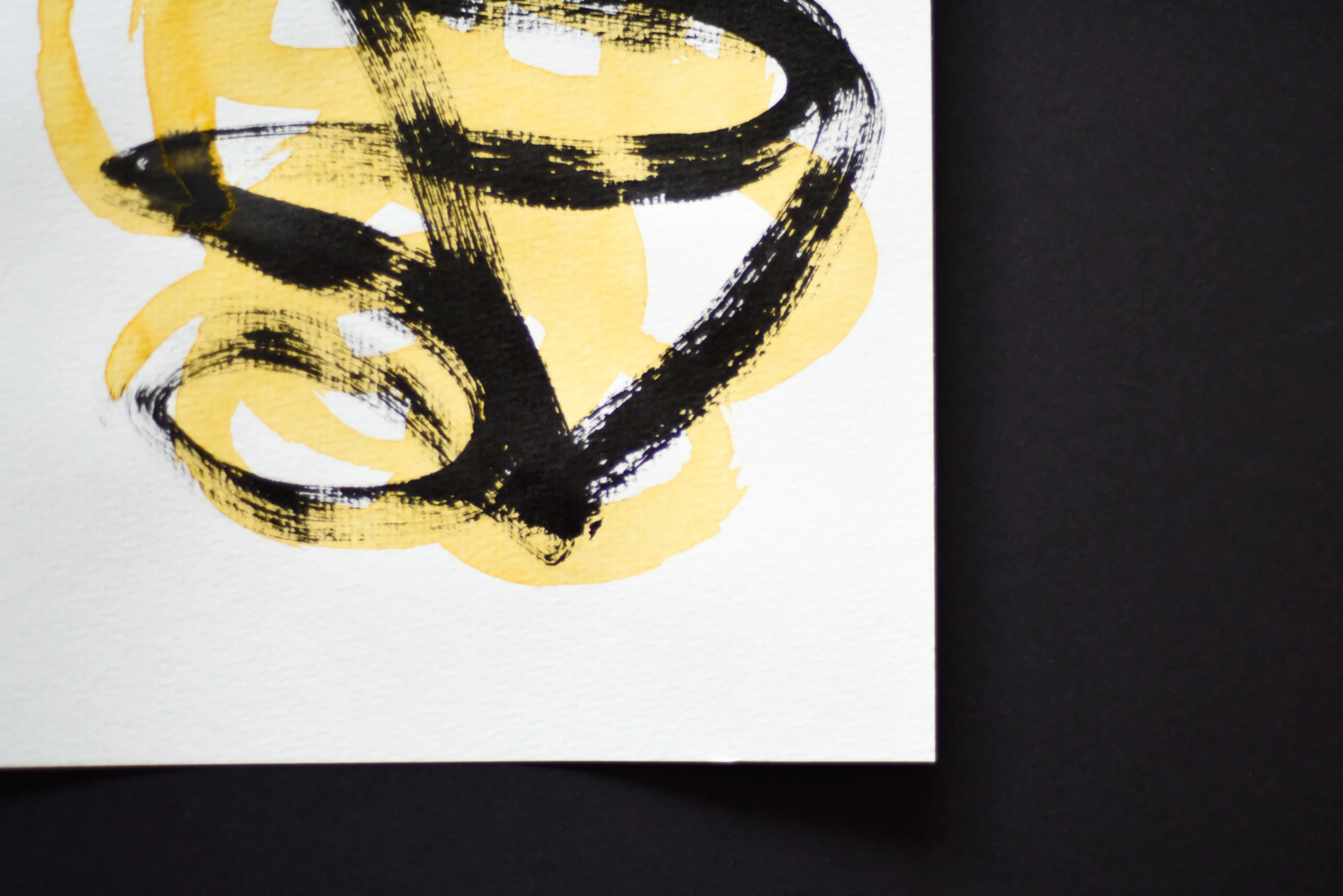 Painting on Paper | Small Yellow Sign No. 3 - Image 4
