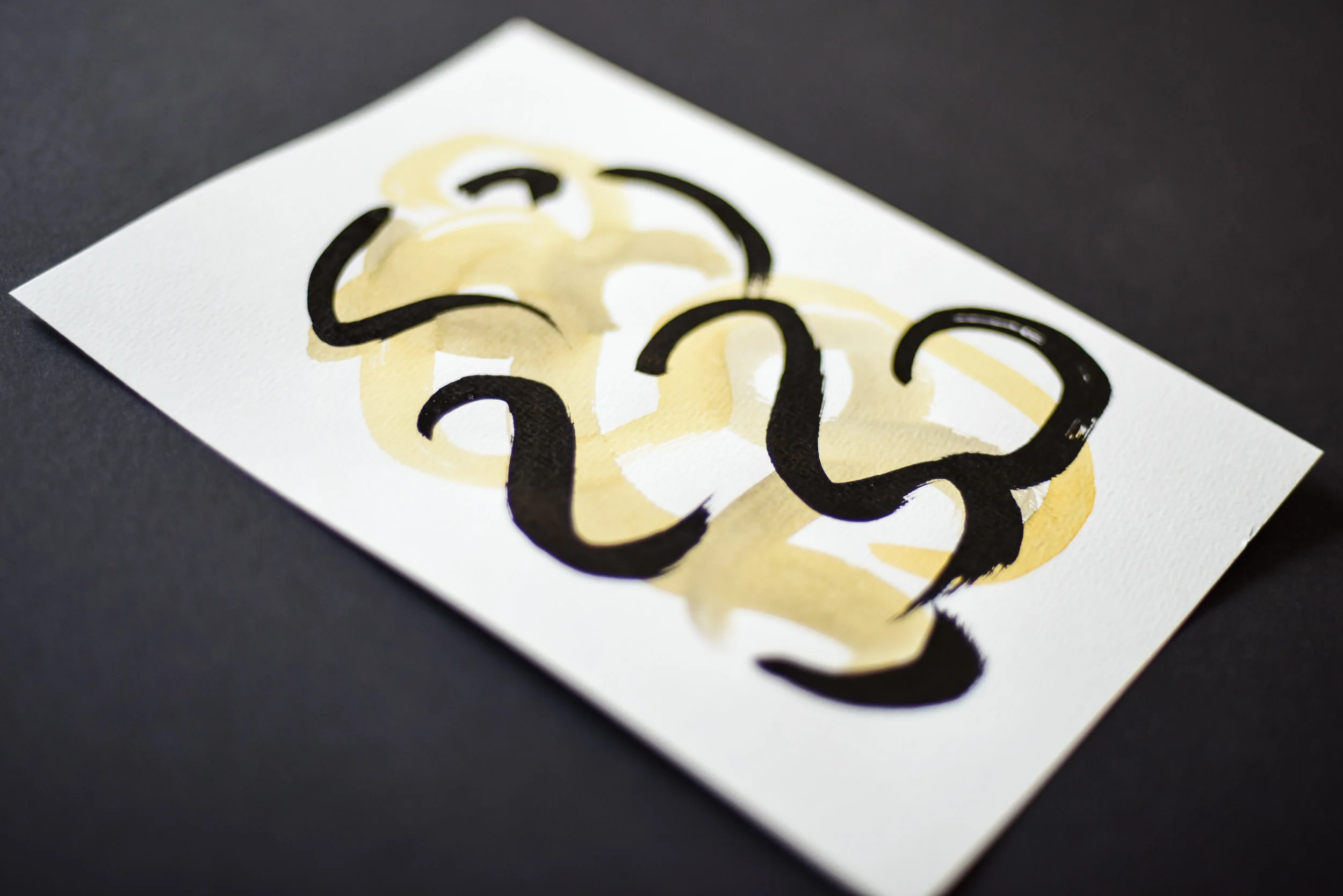 Painting on Paper | Small Yellow Sign No. 4 - Image 2
