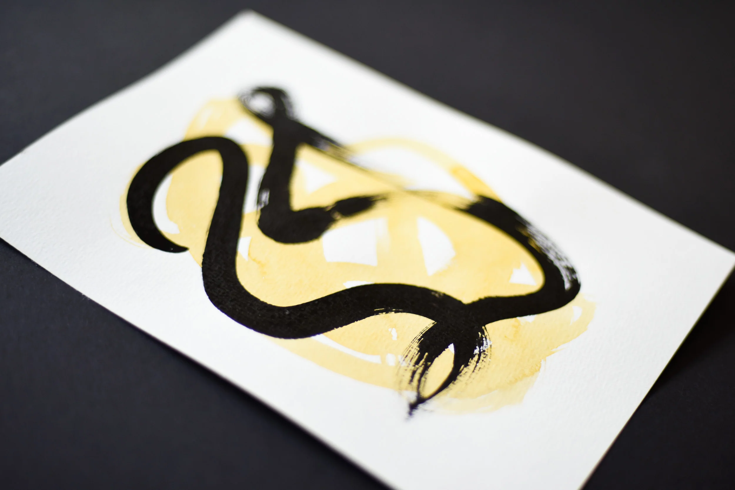 Painting on Paper | Small Yellow Sign No. 5 - Image 2