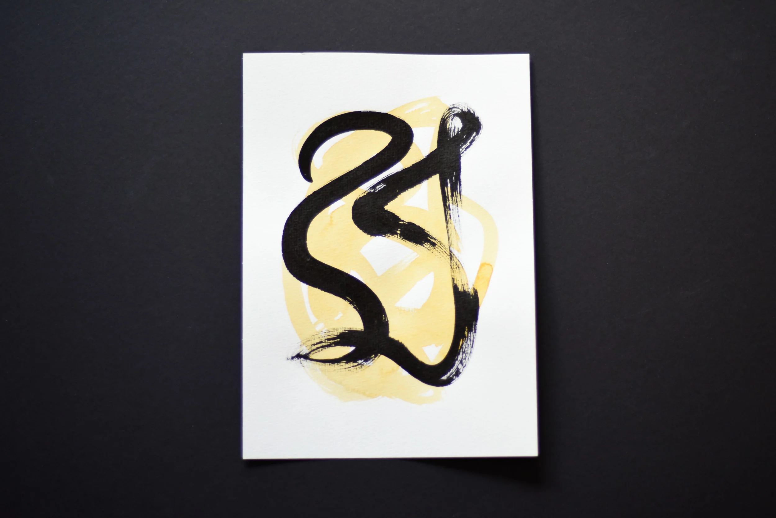 Painting on Paper | Small Yellow Sign No. 5 - Image 3
