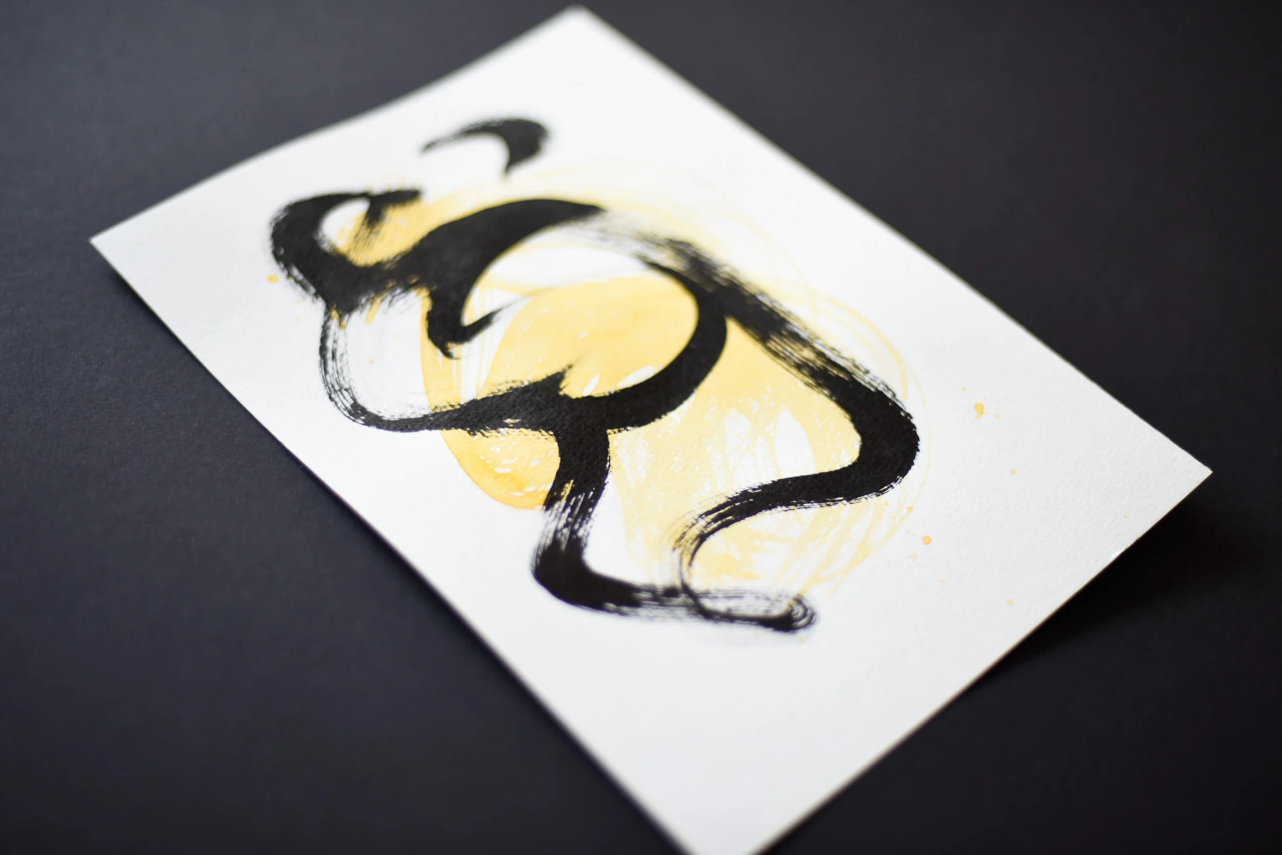 Painting on Paper | Small Yellow Sign No. 6 - Image 2