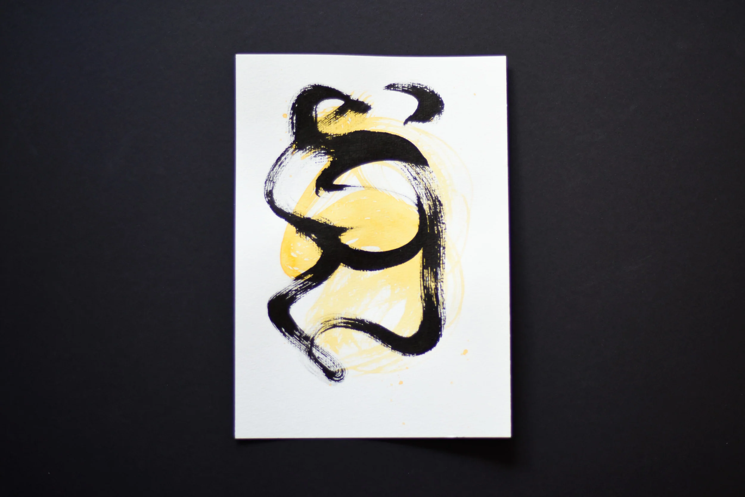 Painting on Paper | Small Yellow Sign No. 6 - Image 3