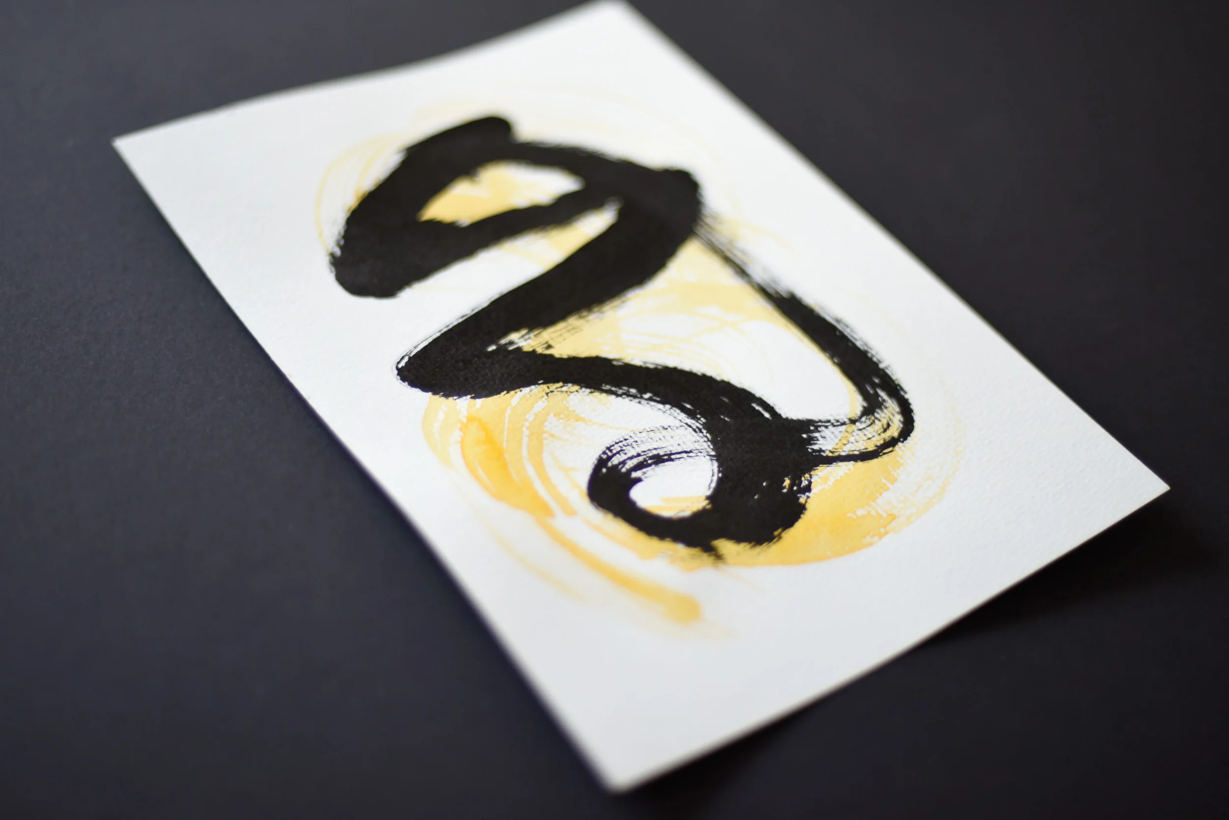Painting on Paper | Small Yellow Sign No. 7 - Image 2