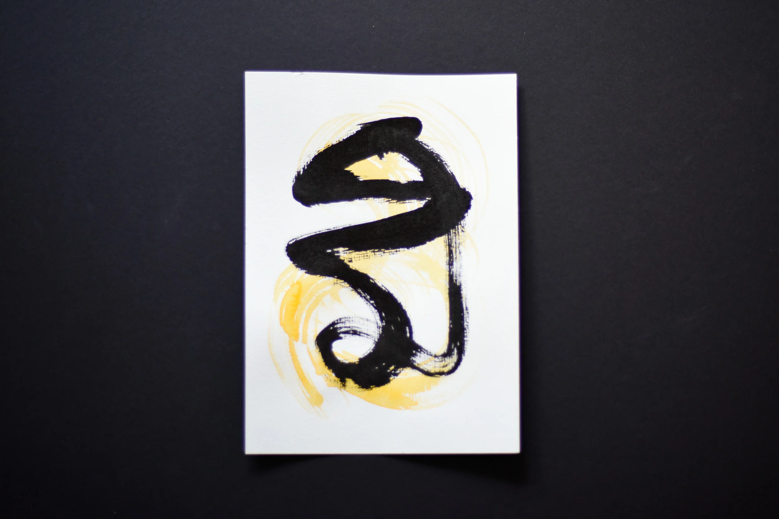 Painting on Paper | Small Yellow Sign No. 7 - Image 3