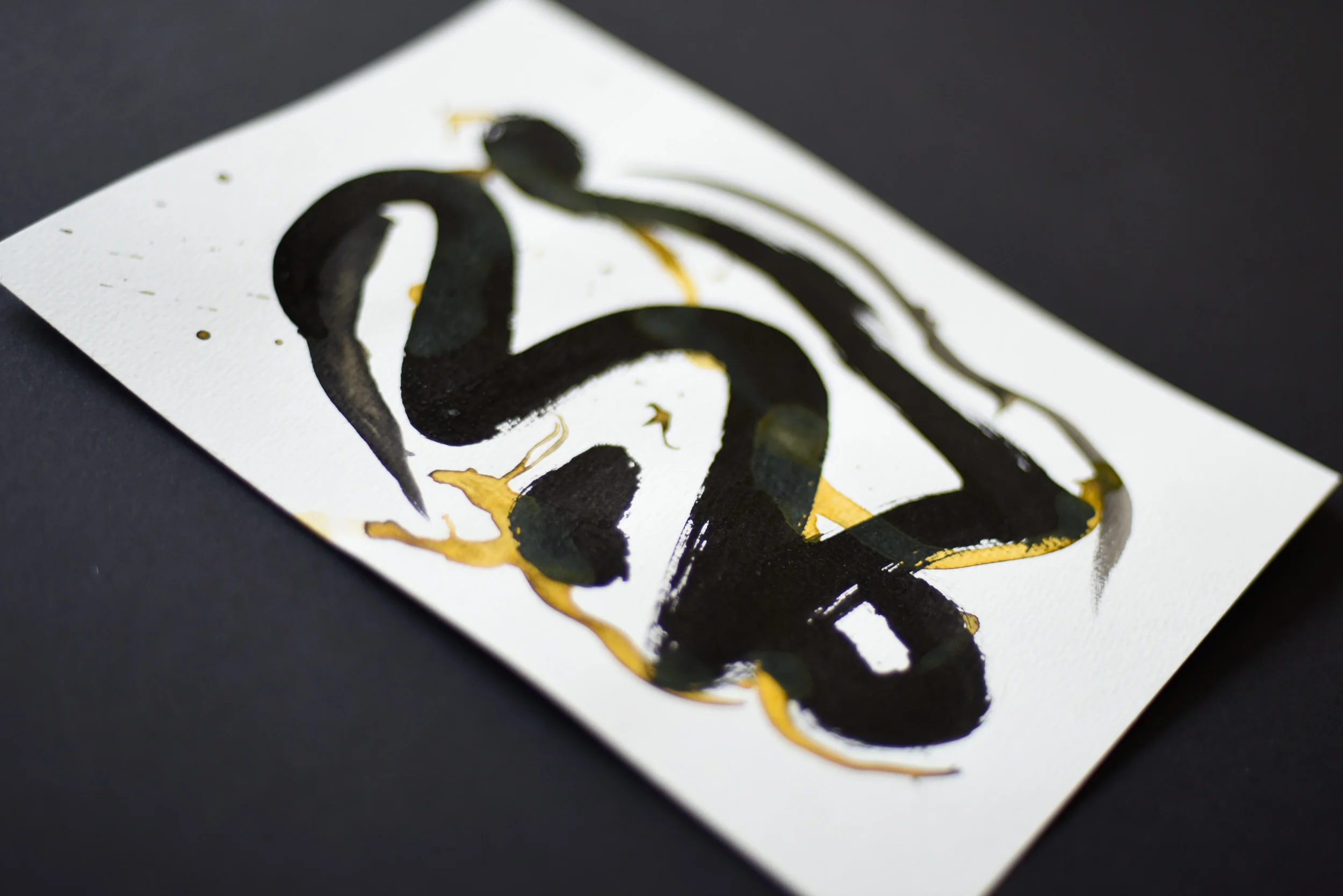 Painting on Paper | Small Yellow Sign No. 9 - Image 2