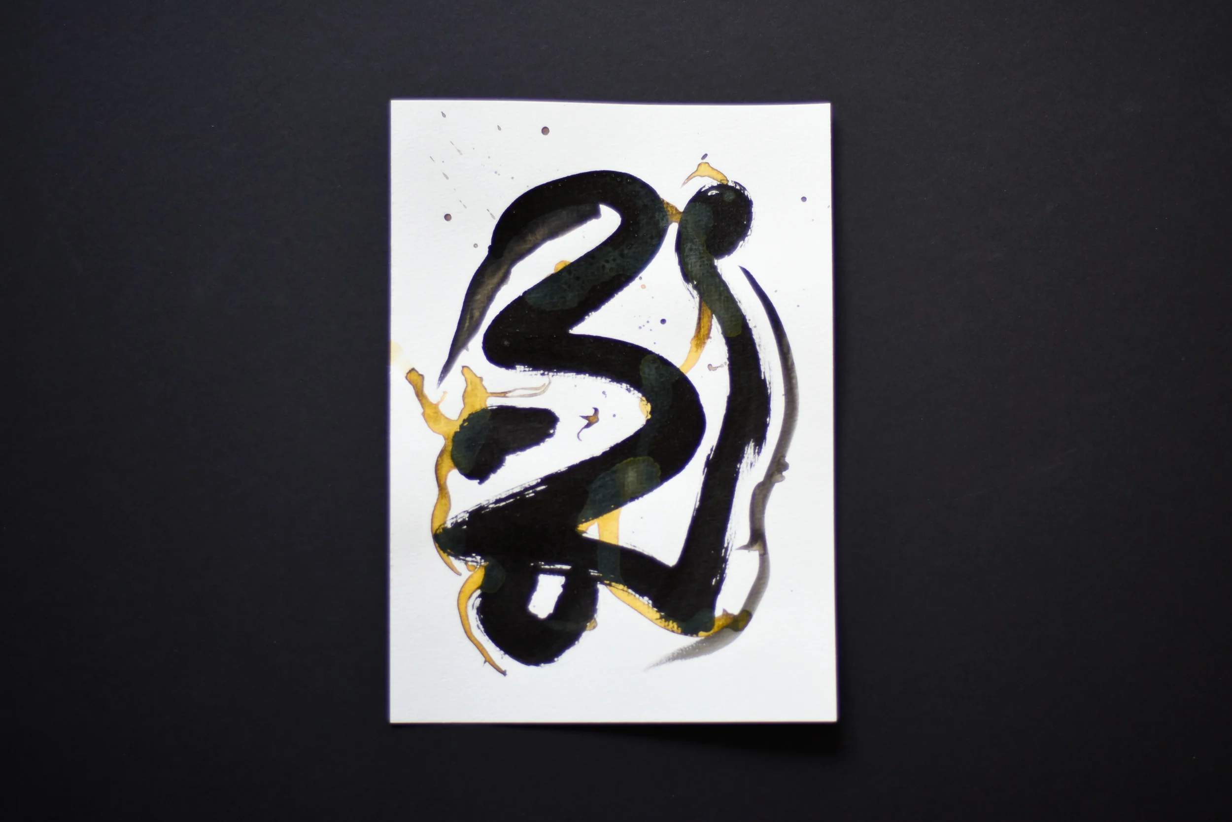 Painting on Paper | Small Yellow Sign No. 9 - Image 3