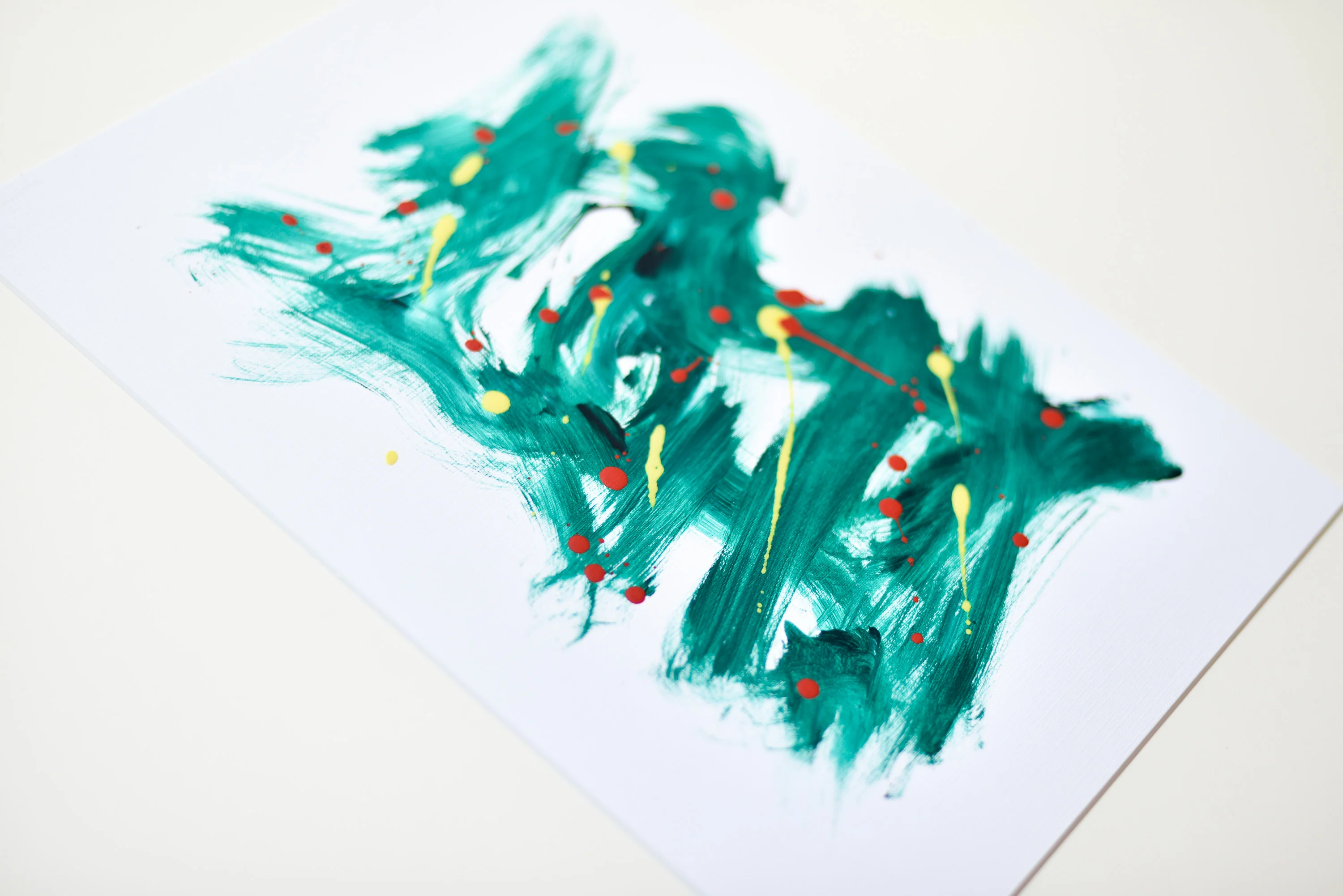 Green Abstract | Painting on Cardboard - Image 2